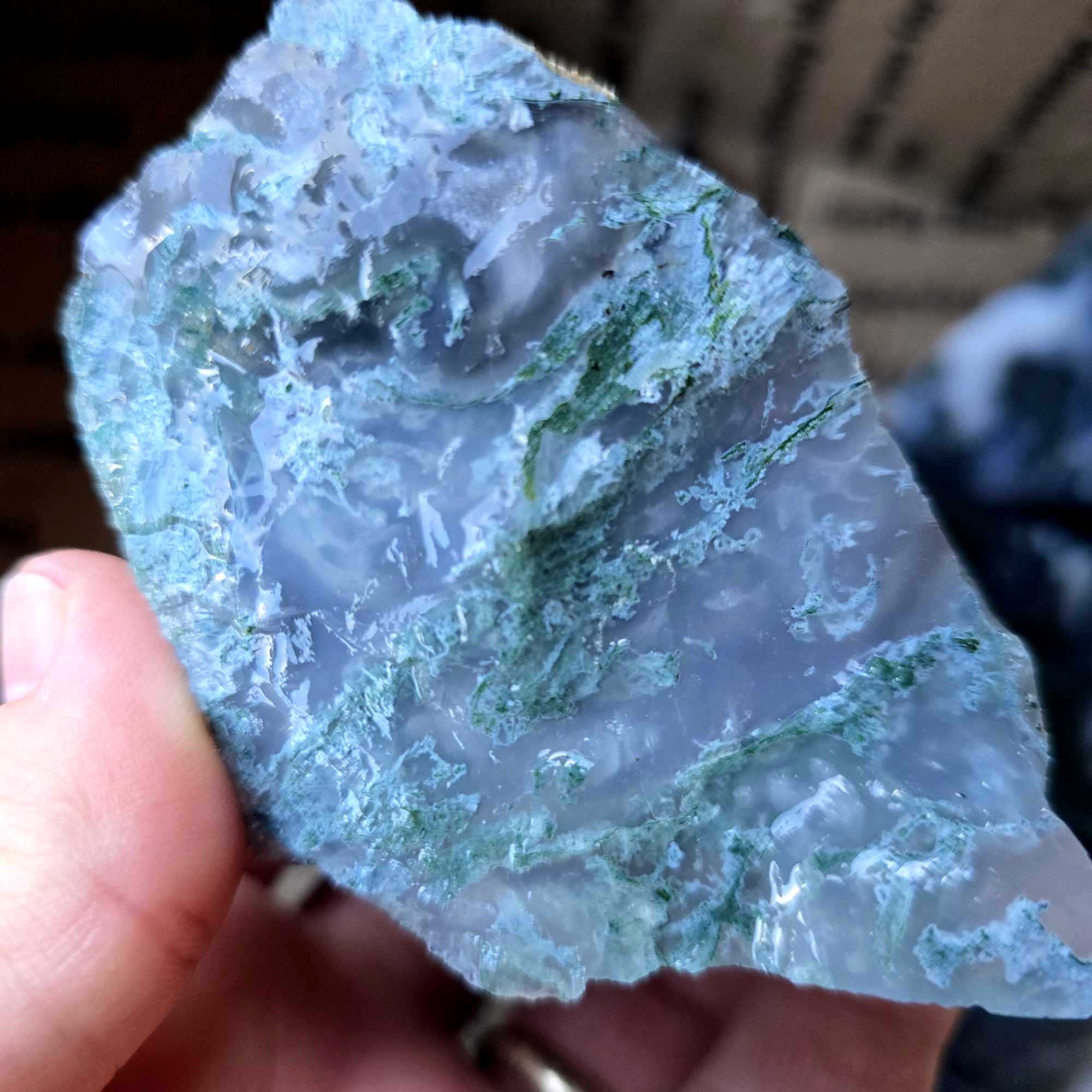 India Tree Moss Agate Lapidary Rough Flatrate