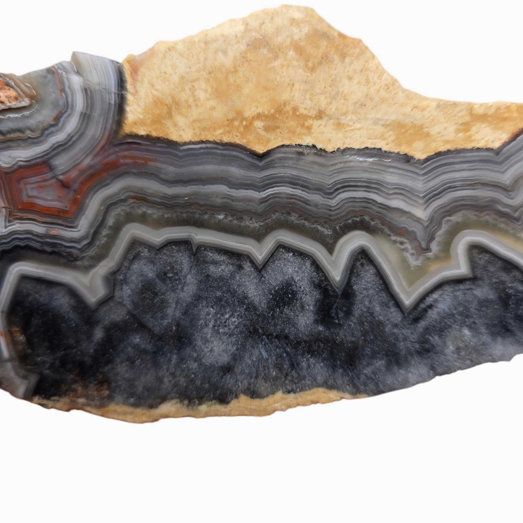 Old Vein Crazy Lace Agate Slab Bubble Lace Lapidary Stone Slice Cut Rock