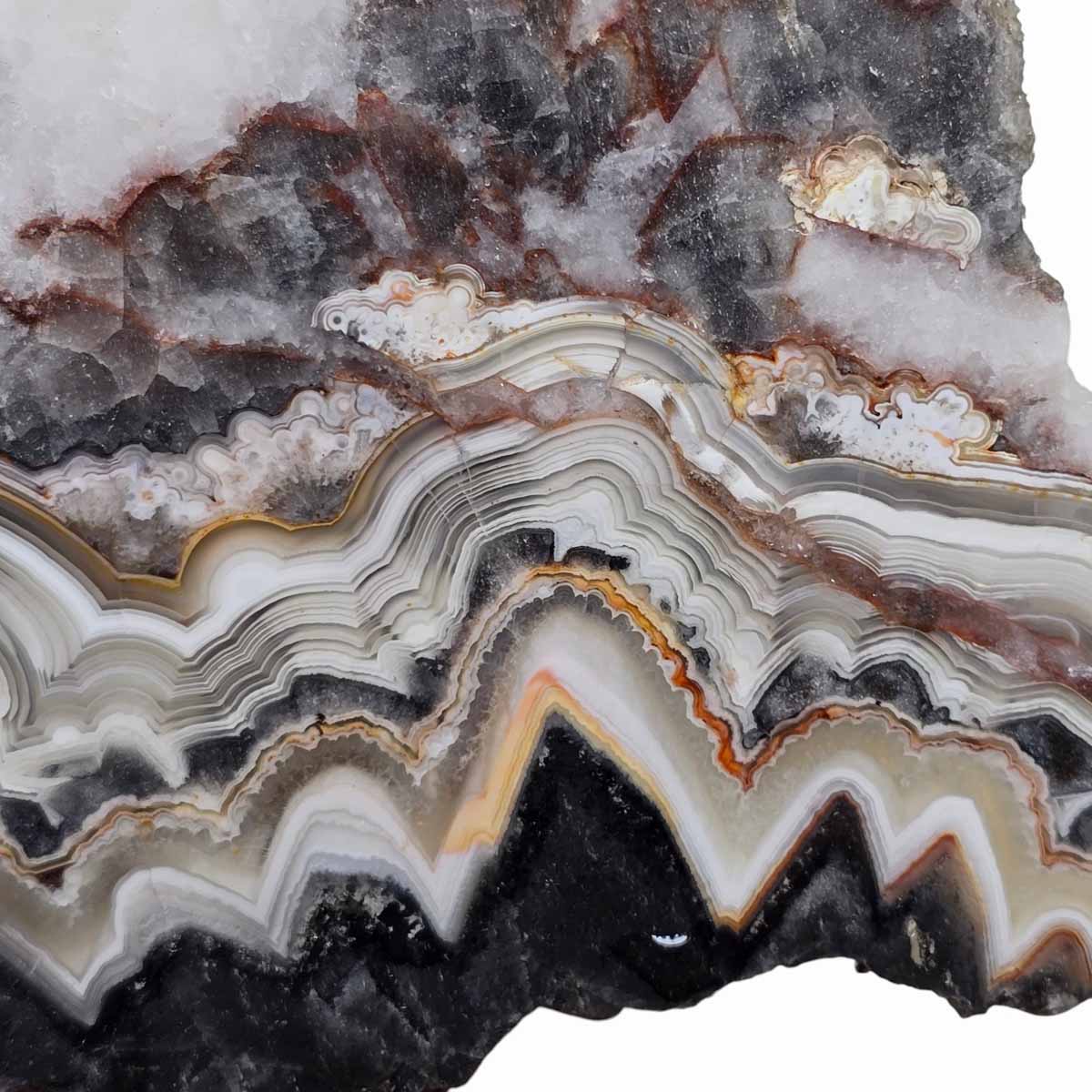 Old Vein Crazy Lace Agate Slab Bubble Lace Lapidary Stone Slice Cut Rock