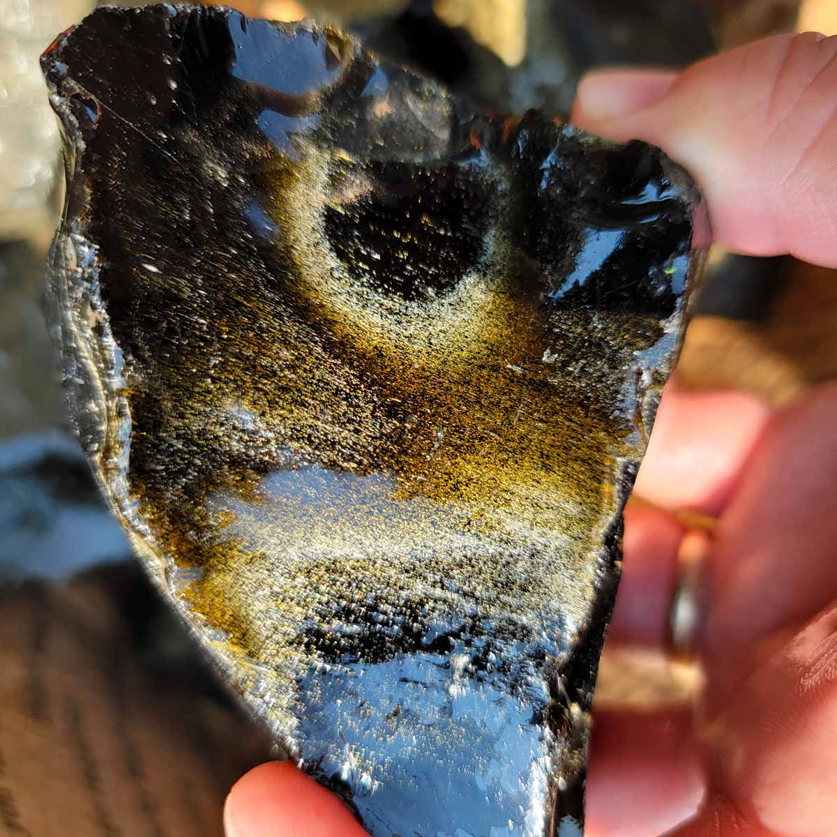 Mexican Gold Sheen Obsidian Rough Flatrate!