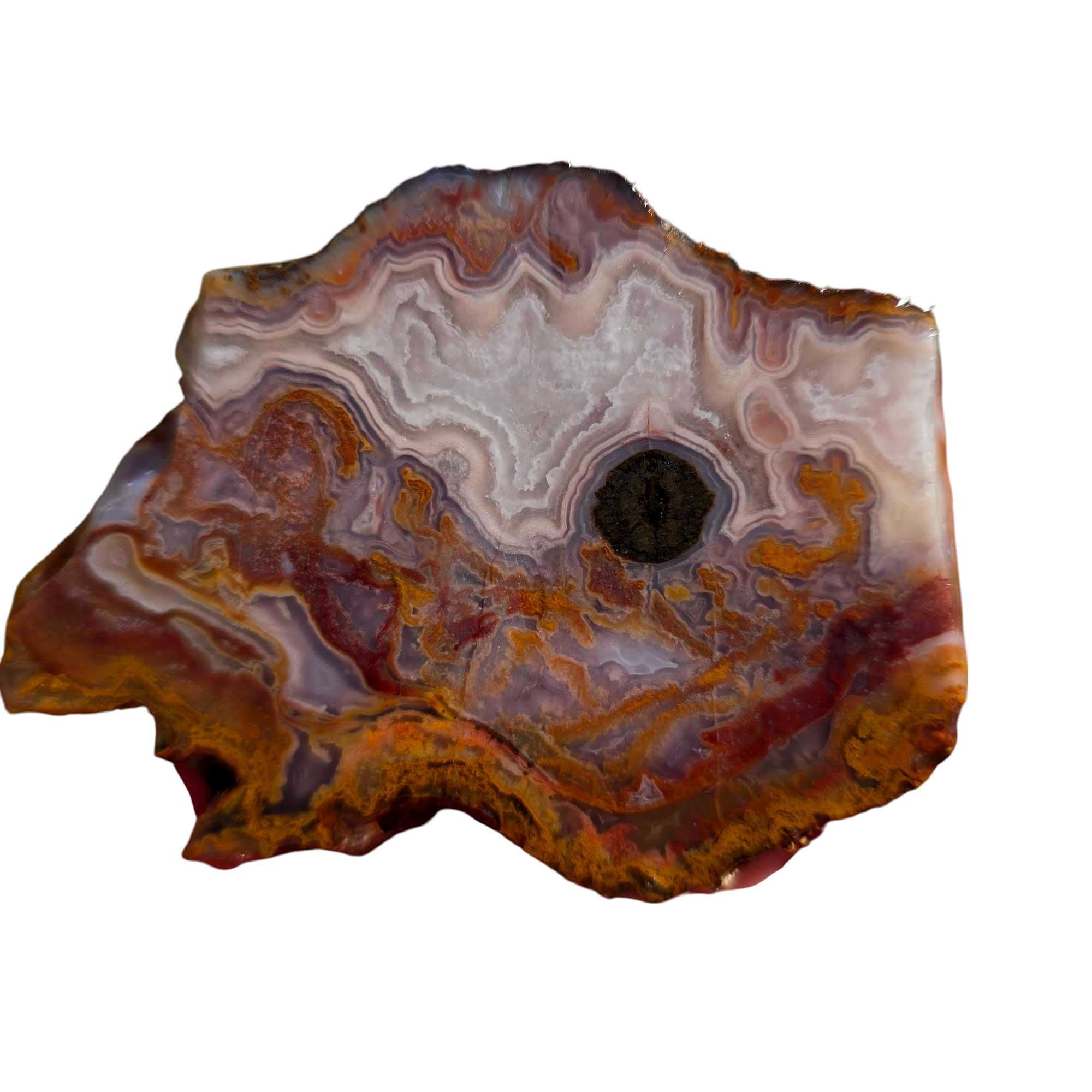 Agua Nueva Agate Slab – Rare Black Orb Pattern from Mexico