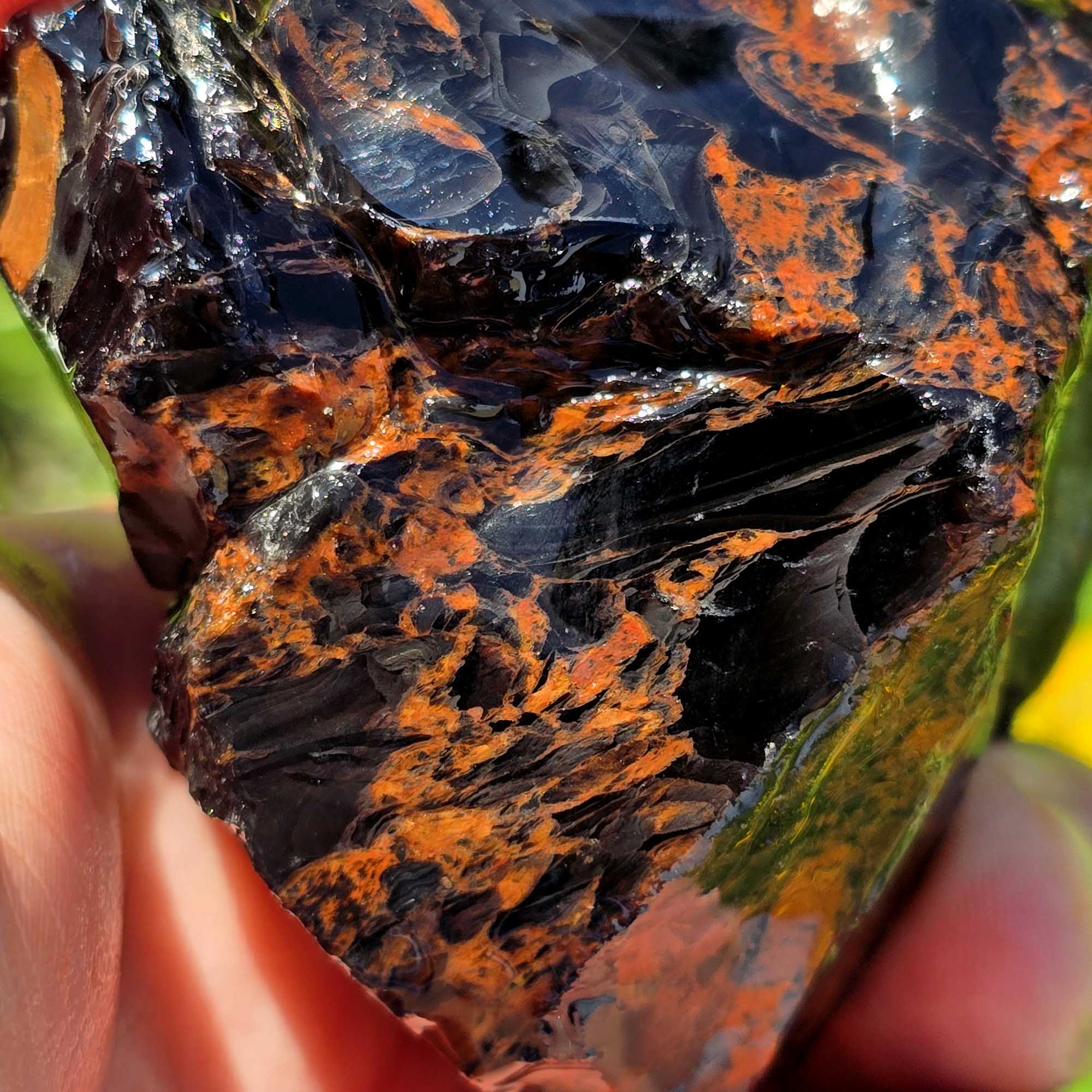 Tri-Flow Mix Old Stock Oregon Obsidian Cutting Rough Flatrate Lapidary Stone