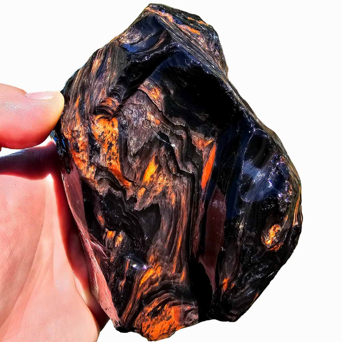 Tri-Flow Obsidian Rough Chunk from Glass Butte Oregon