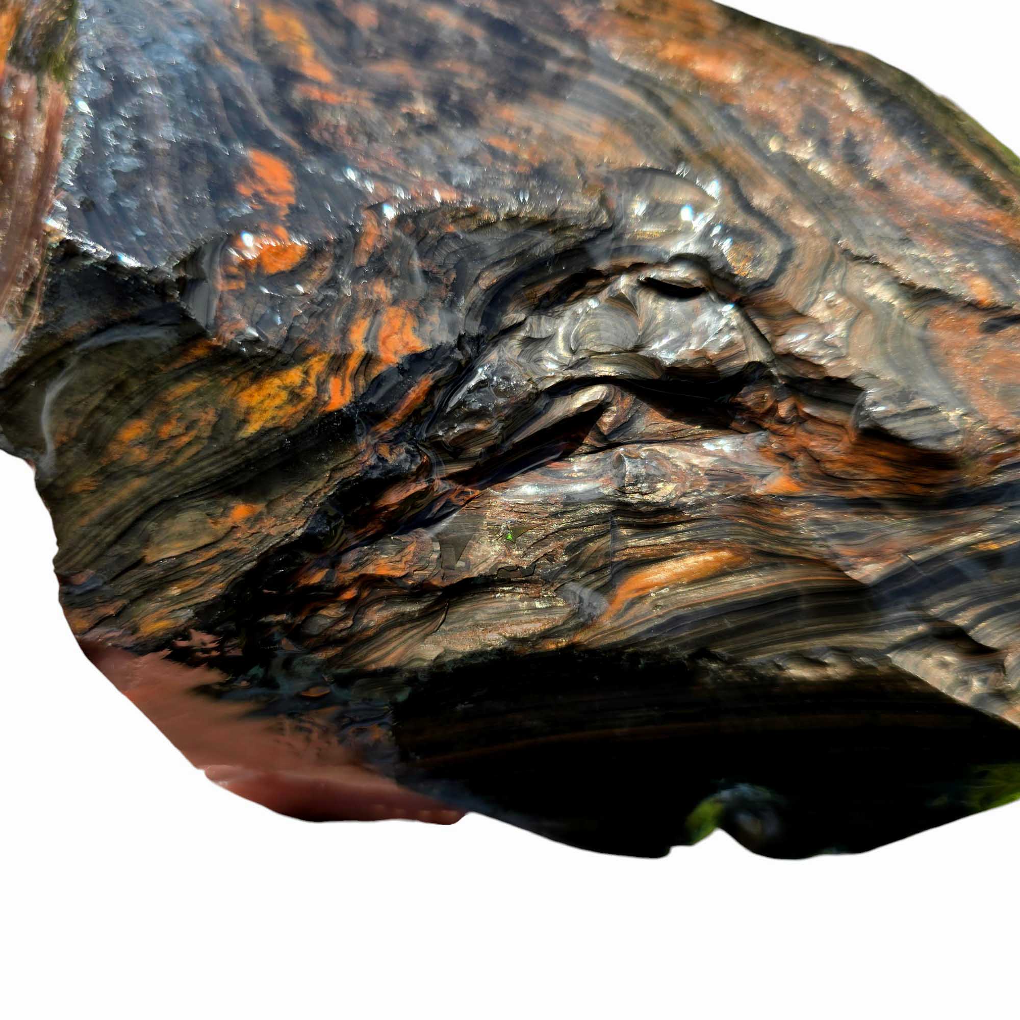 RARE Fire Glass Buttes Obsidian Rough Chunk Lapidary Stone Magnetite