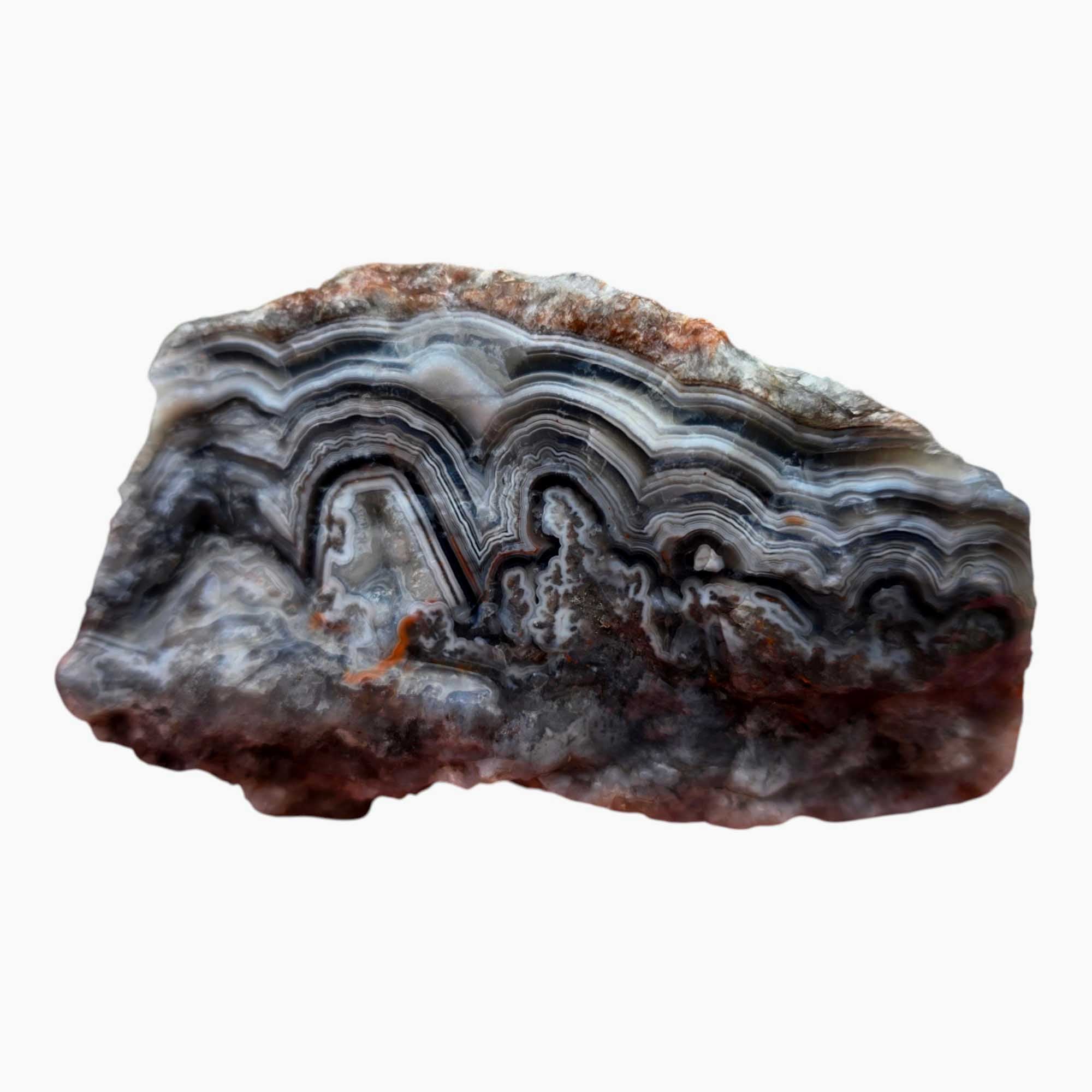 Old Vein Bubble Lace Agate Lapidary Cutting Rough Chunk