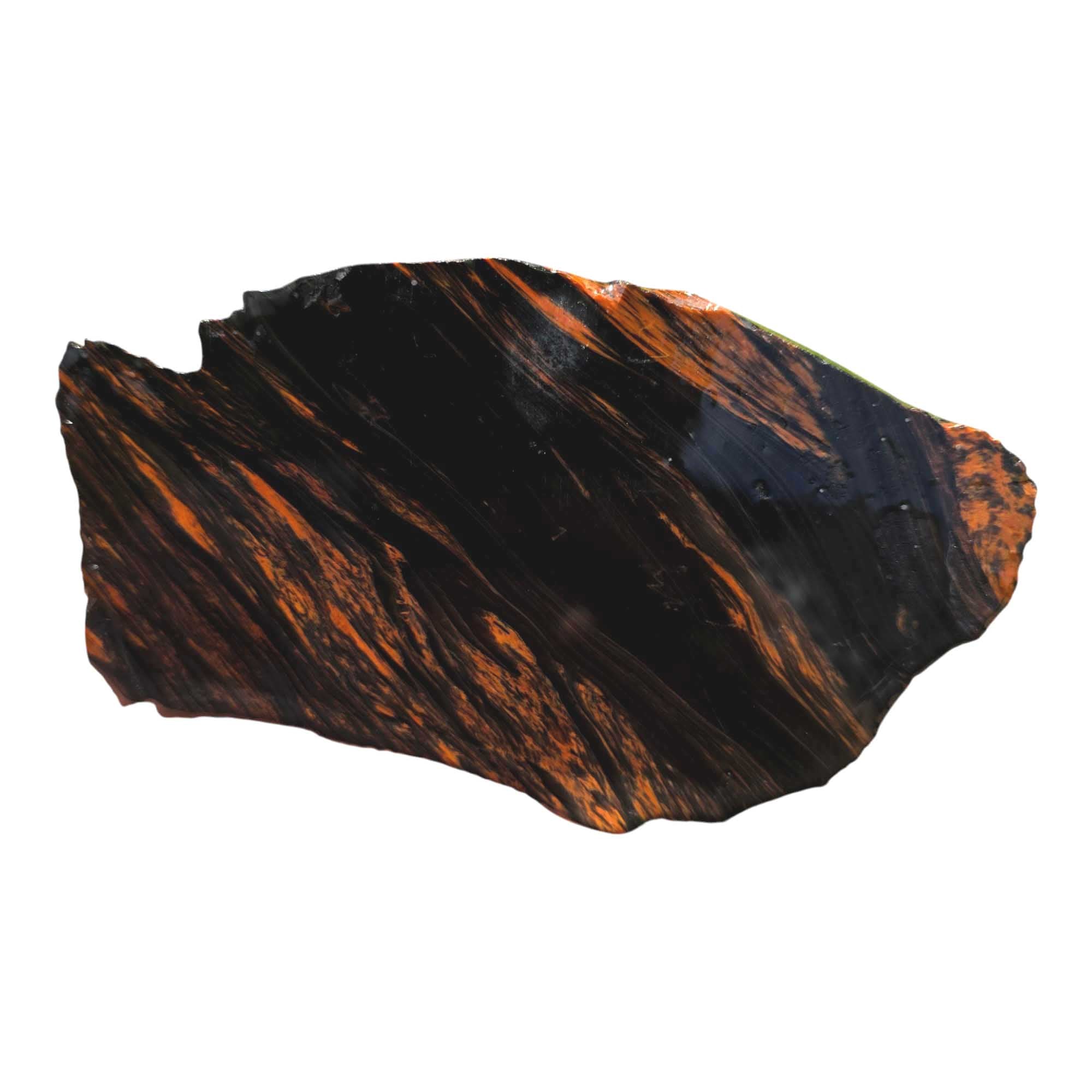 Tri-Flow Mahogany Obsidian Slab Lapidary Stone Slice Cut Rock
