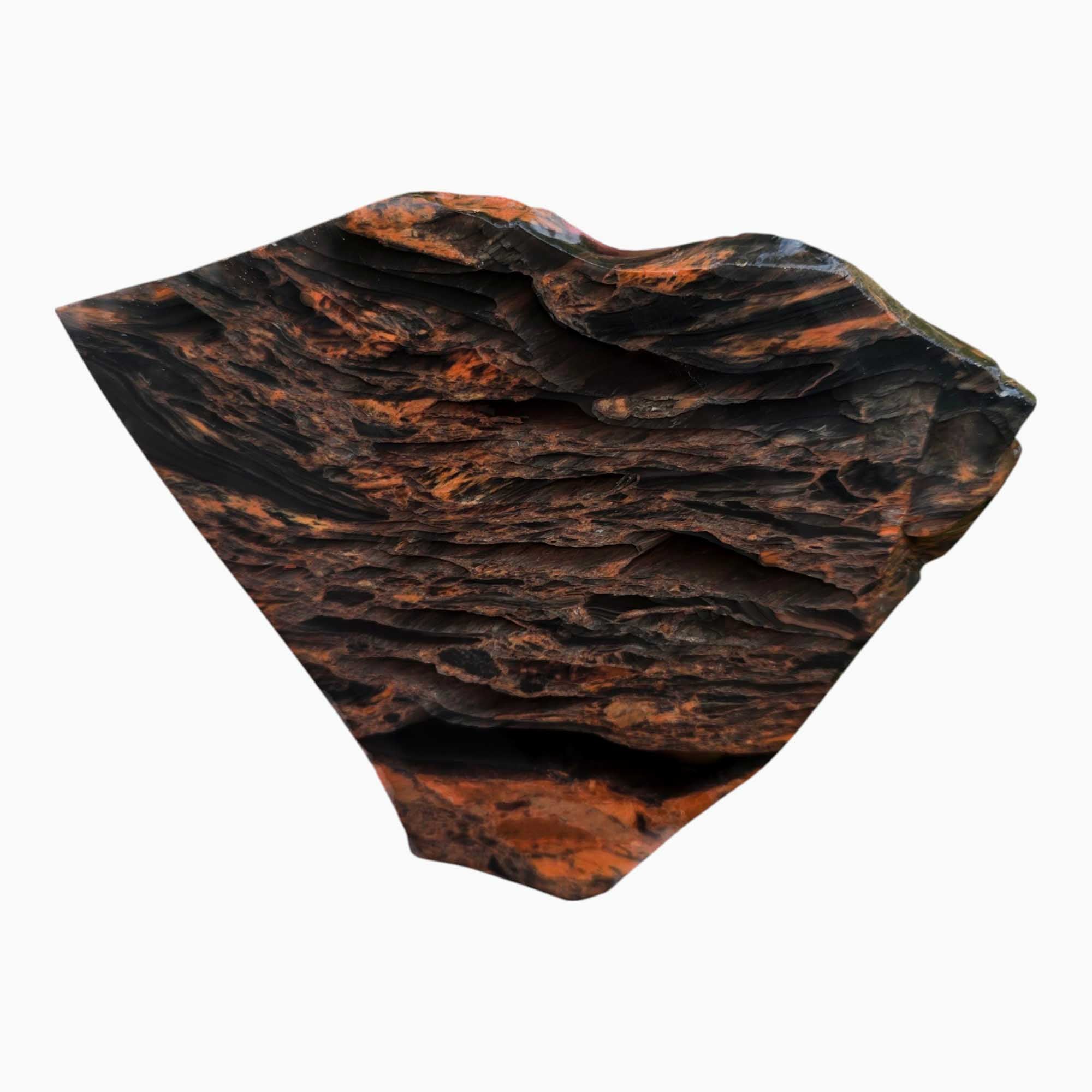 Tri-Flow Obsidian Slab – Rare Old Stock from Glass Butte, Oregon for Lapidary