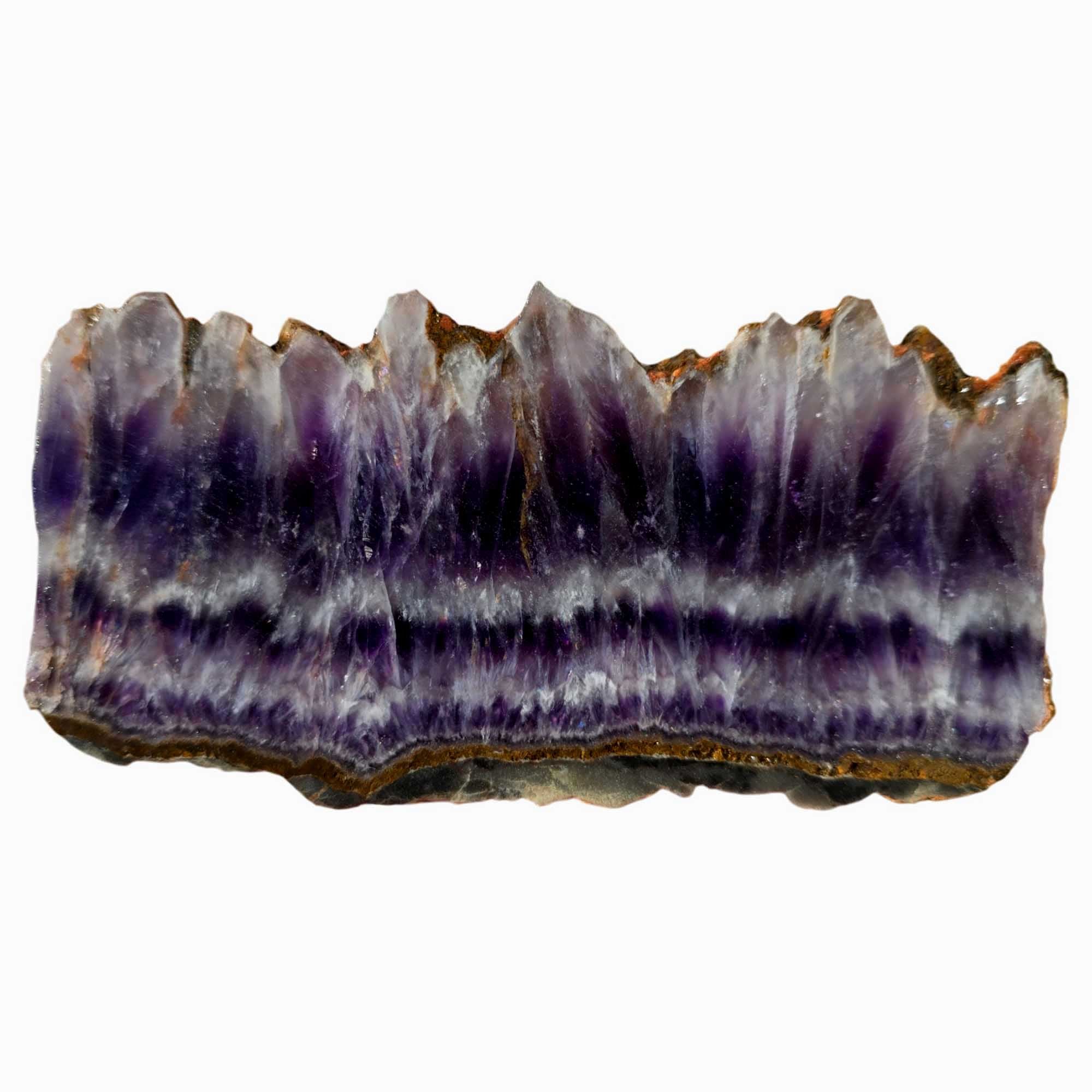 Moroccan Amethyst Lace Agate Slab Crystal Lace Formation and Agate Contrast