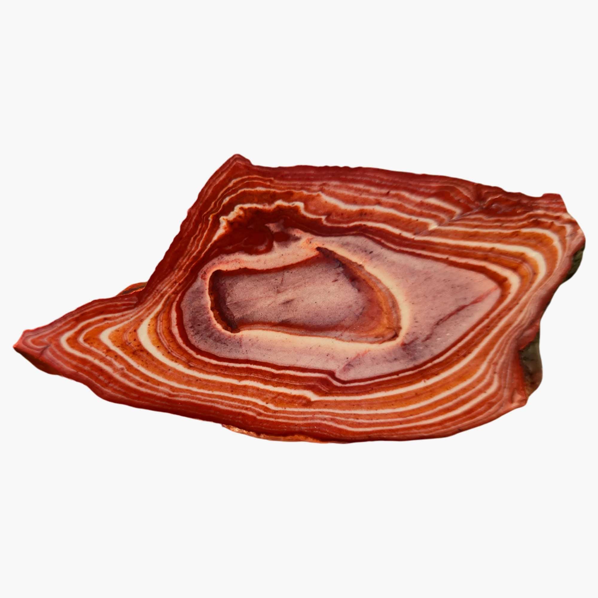 Wonderstone Slab – Bright Red Bullseye Pattern – Classic Wavy Formation