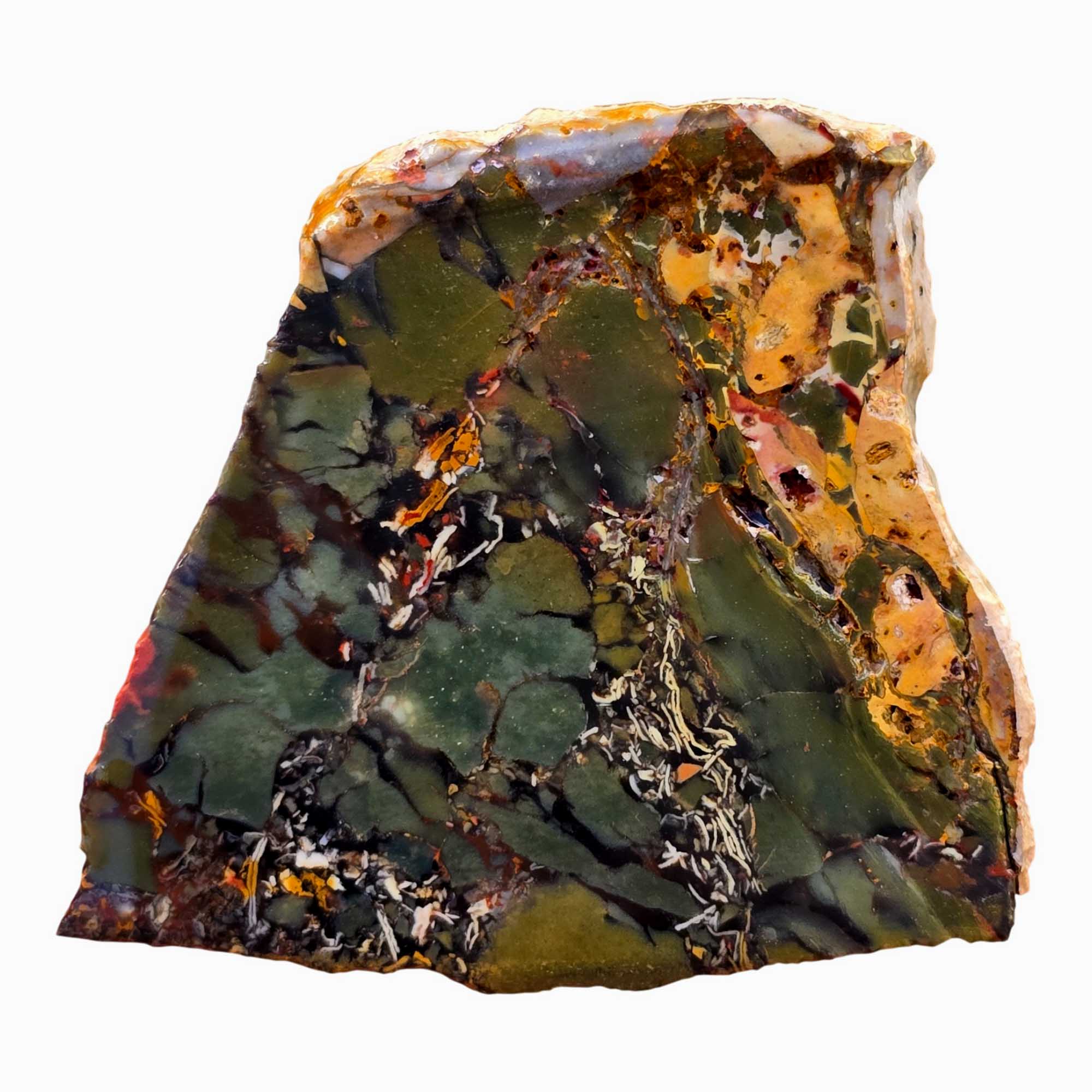 Whisky Creek Brecciated Jasper Slab – Green White Flecks Idaho! #3682-Photo1