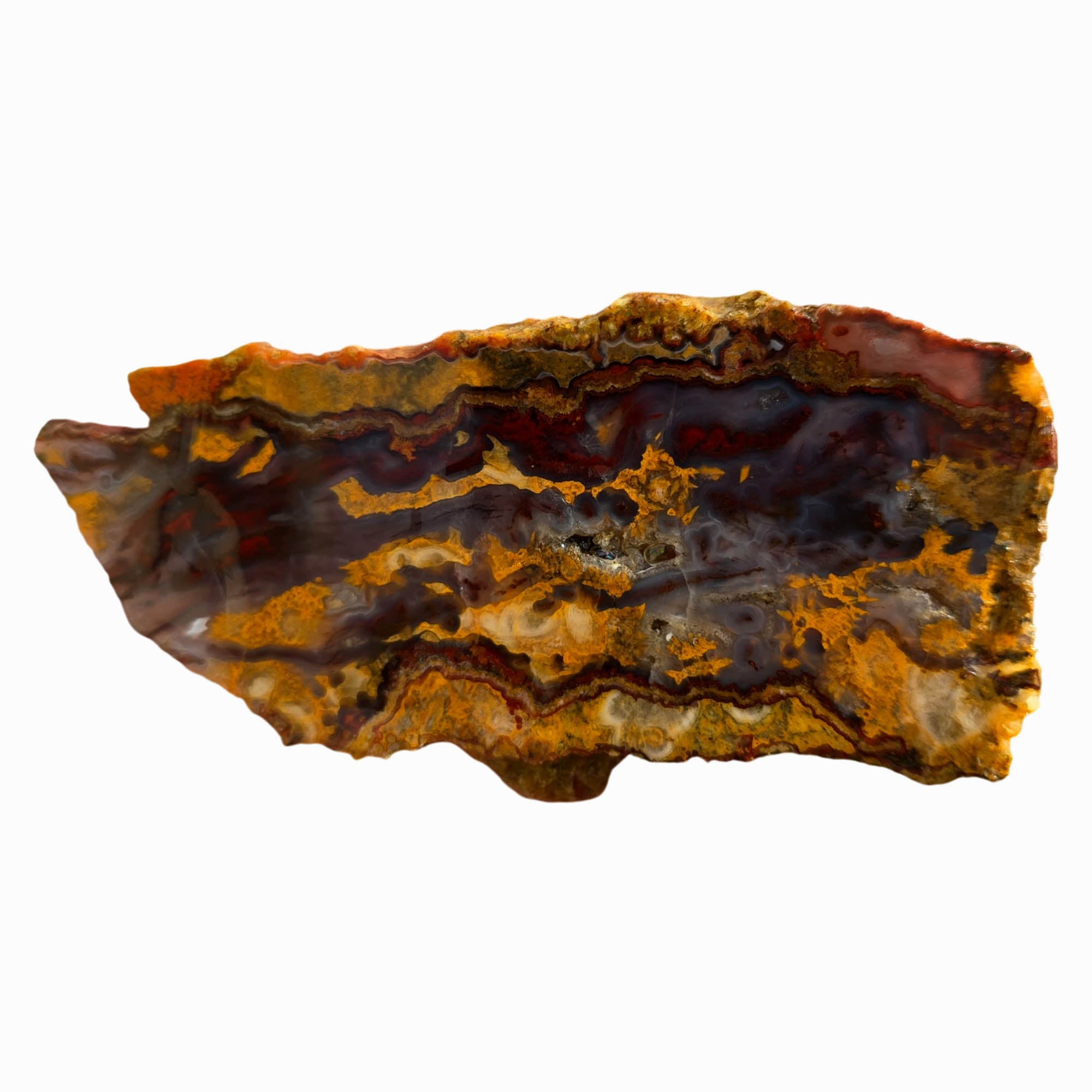 San Carlos Agate Slab - Red Moss Purple Plasma Golden Patterns #3733-Photo1