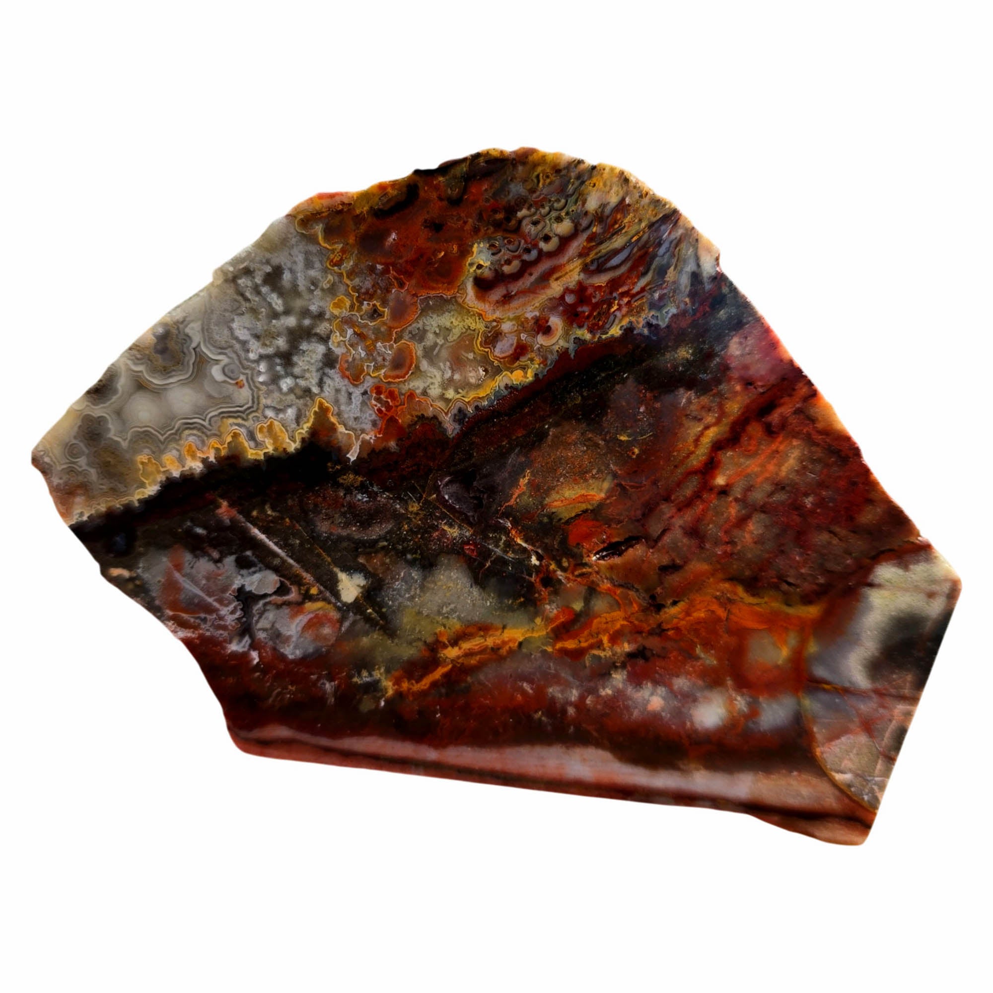 Sarape Jasper Slab – Lacy Pattern Drusy Smoky Quartz Crazy Lace #3738-Photo1