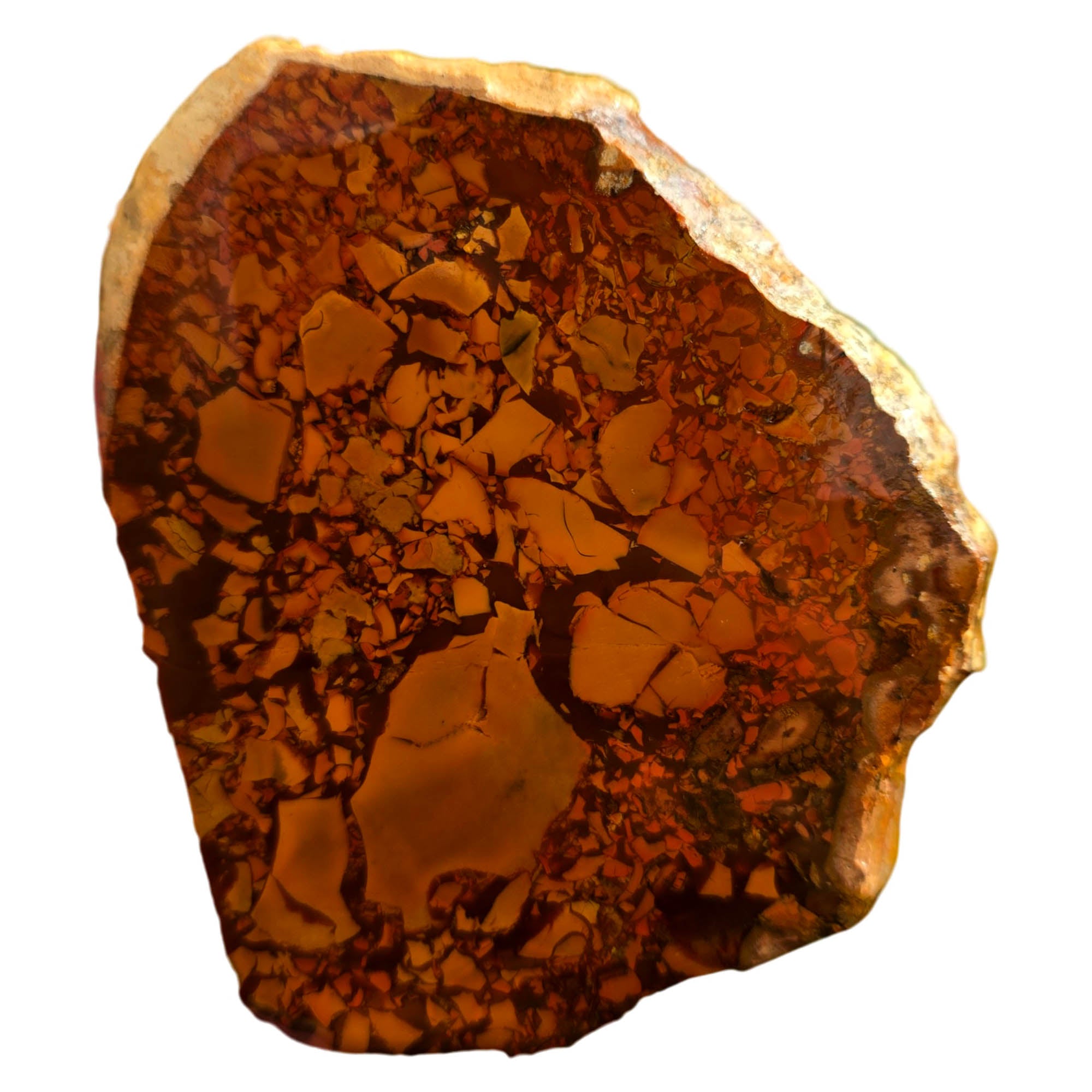 Whisky Creek Brecciated Jasper Slab – Orange Rustic Prime Breccia #3744-1