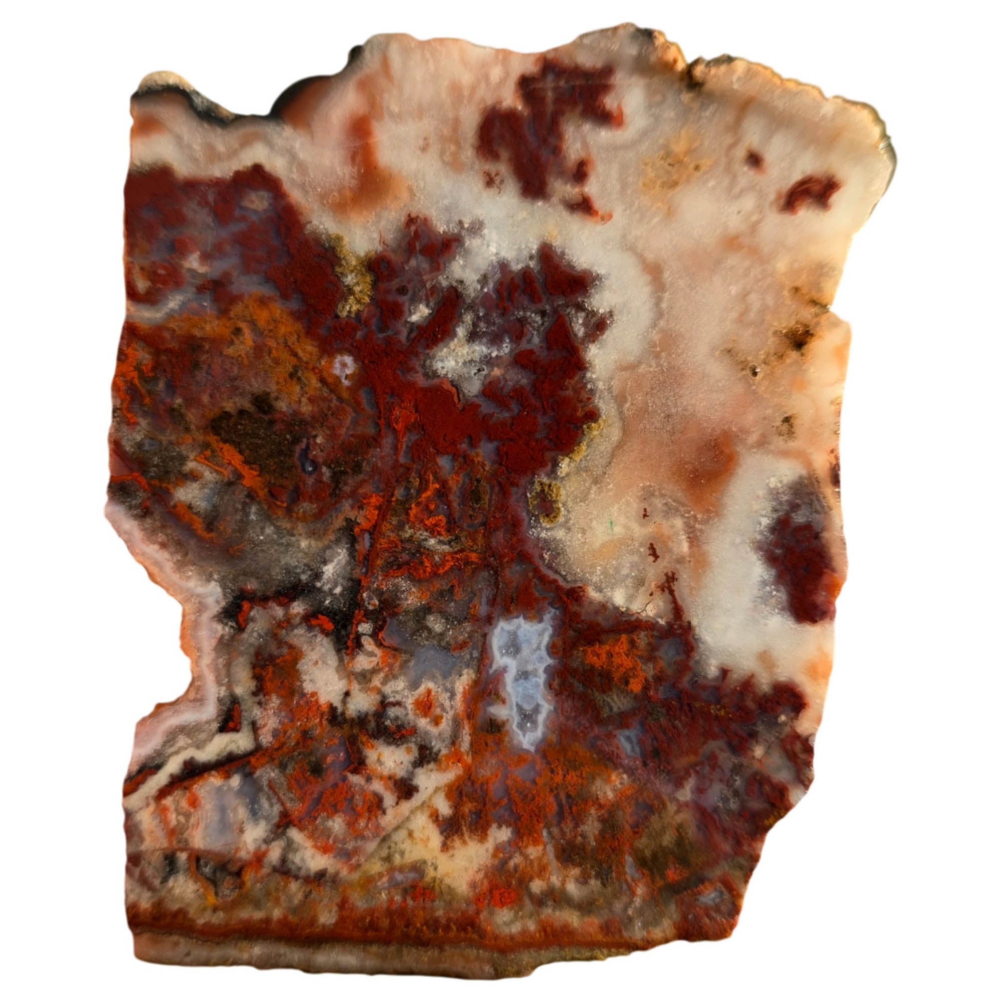 Apple Valley Agate Slab – Red Moss Plume Pattern Sahara Desert #3760-Photo2