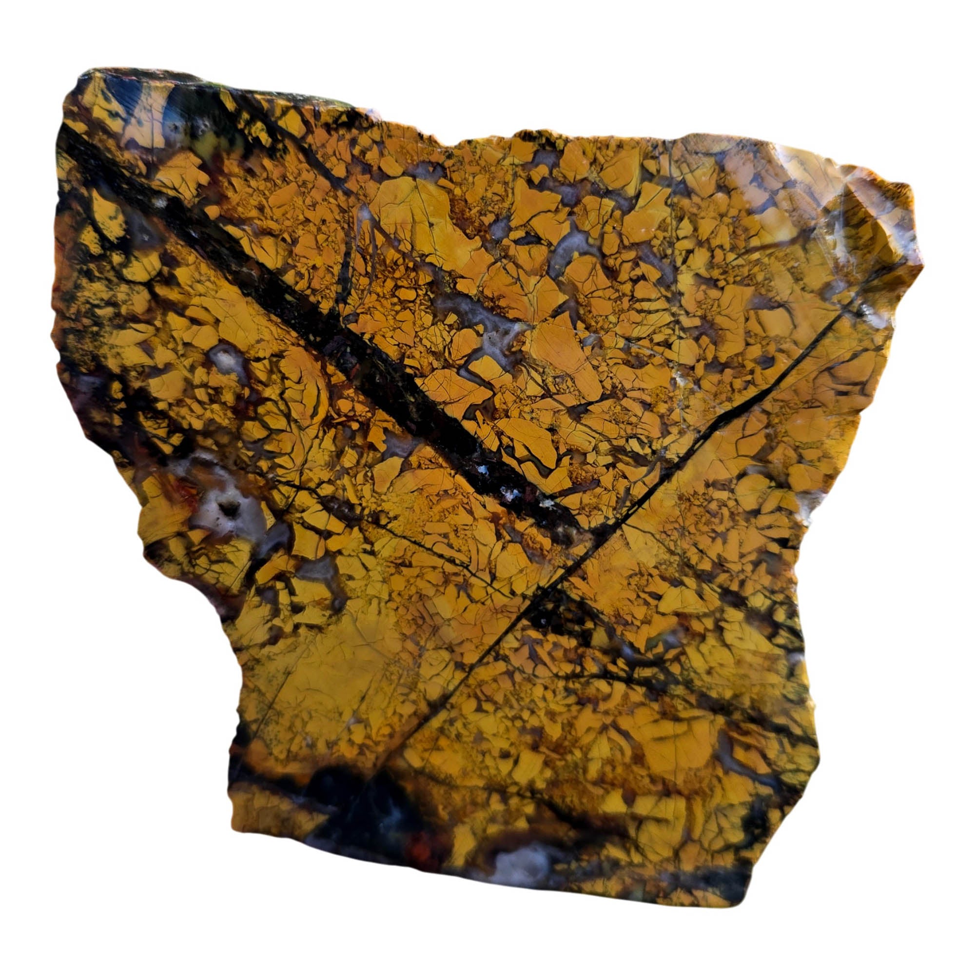 Stone Canyon Jasper Slab – Well-Defined Brecciation Flowing Agate Rivers #3791-Photo2