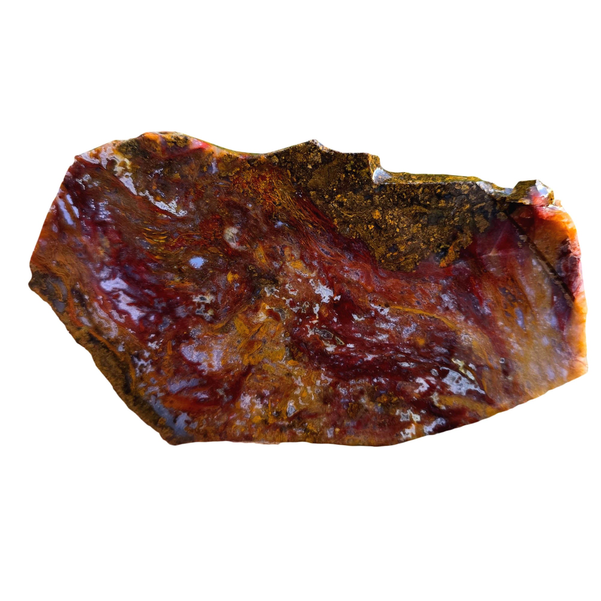 Agua Nueva Moss Agate Slab - Red with Static Orange - Mexican Ranch