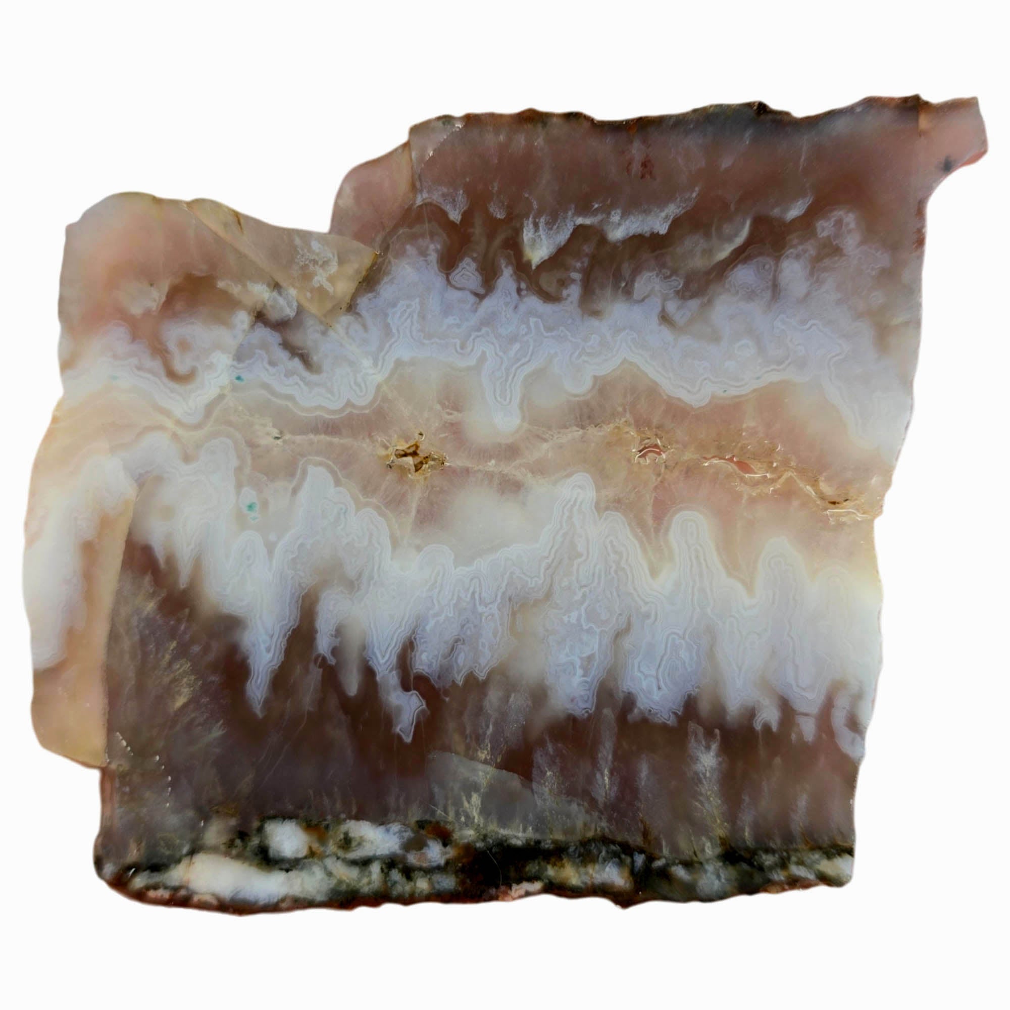 Ghost Seam Agate Slab – Eerie Pattern Drusy Center Moroccan #3859-Photo1
