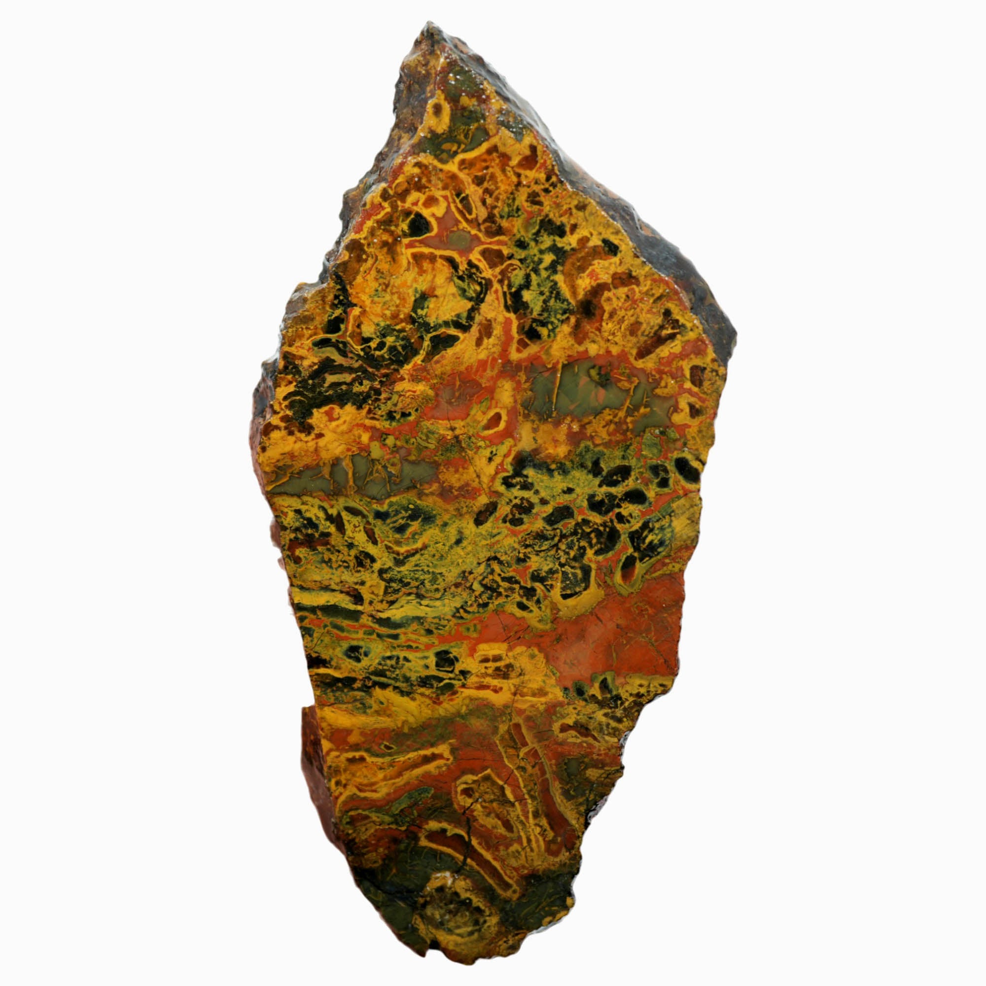 Kaleidoscope Jasper Slab – Organic Blue Red Black Floating Orb Pattern #3935-Photo2