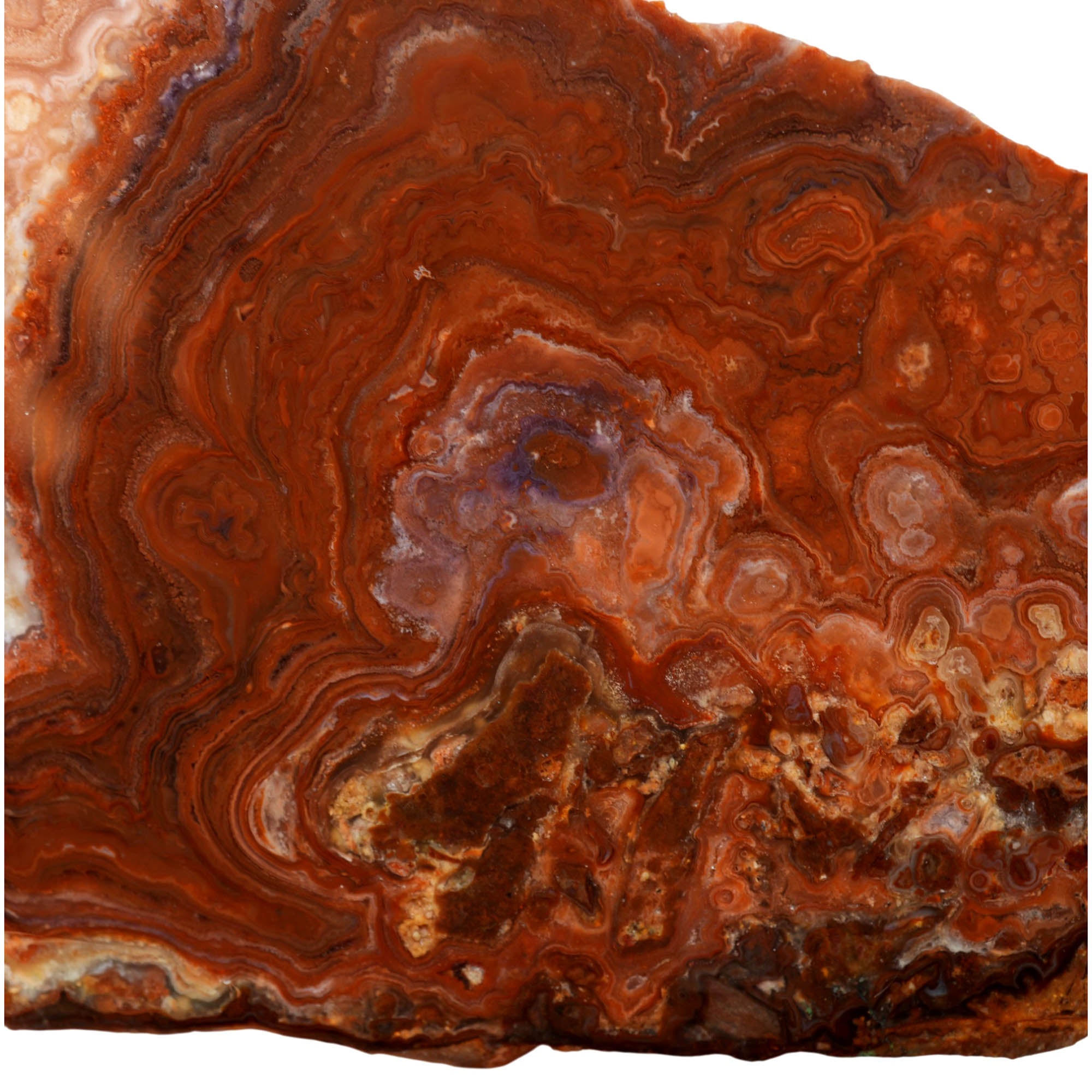 Fire Horizon Agate Slab - Wavy Red Lace with Pink Clouds #3962-Photo1