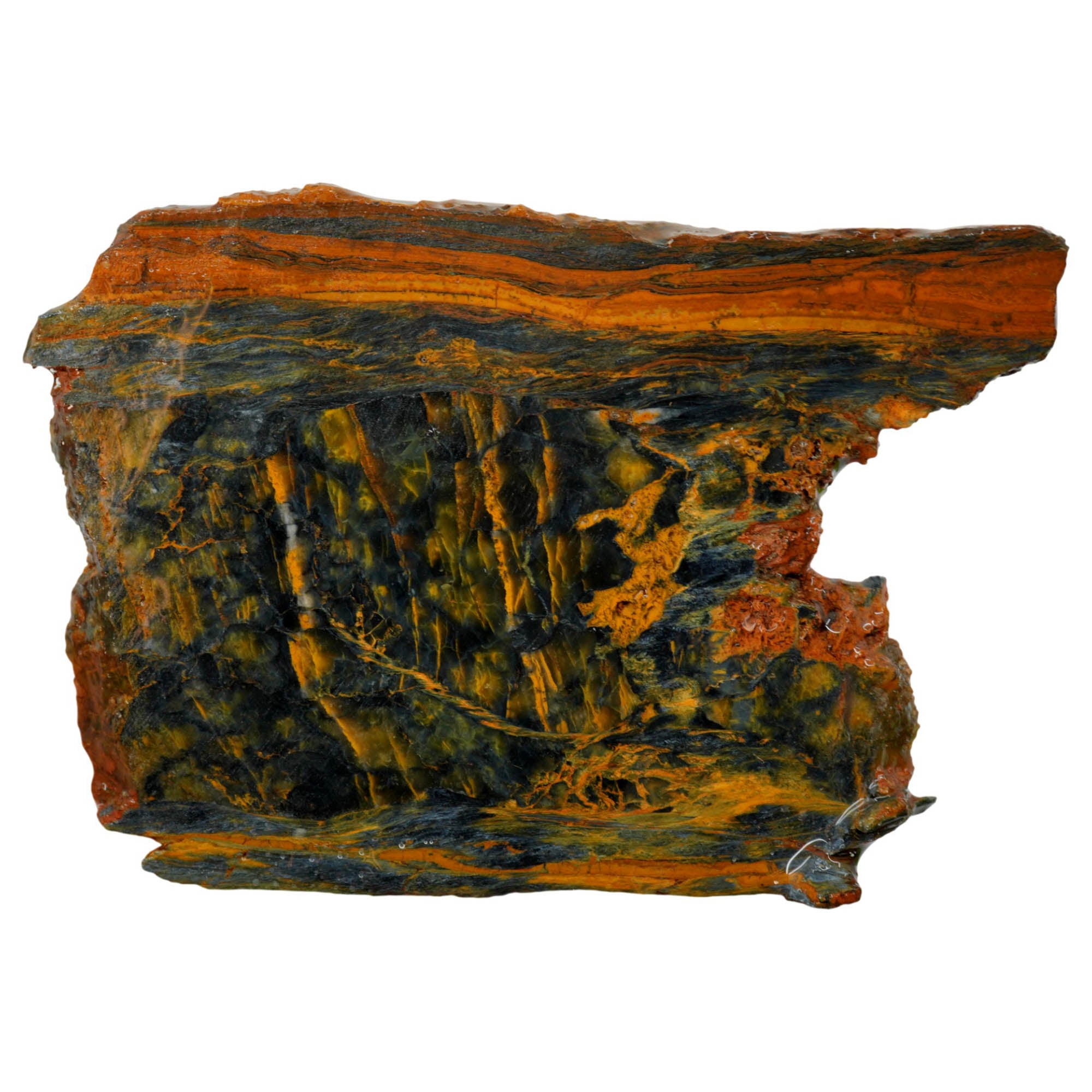 African Nellite Slab - Blue Gold Chatoyancy Hematite Inclusions #3990-1