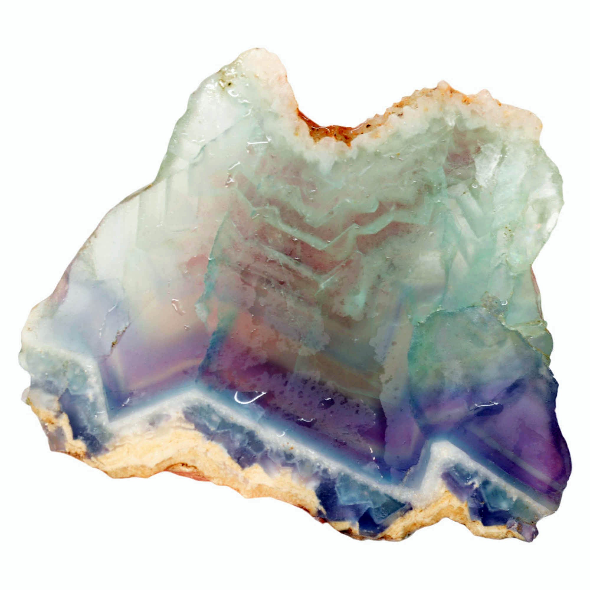 Chinese Rainbow Fluorite Slab - Light Green and Purple Translucency