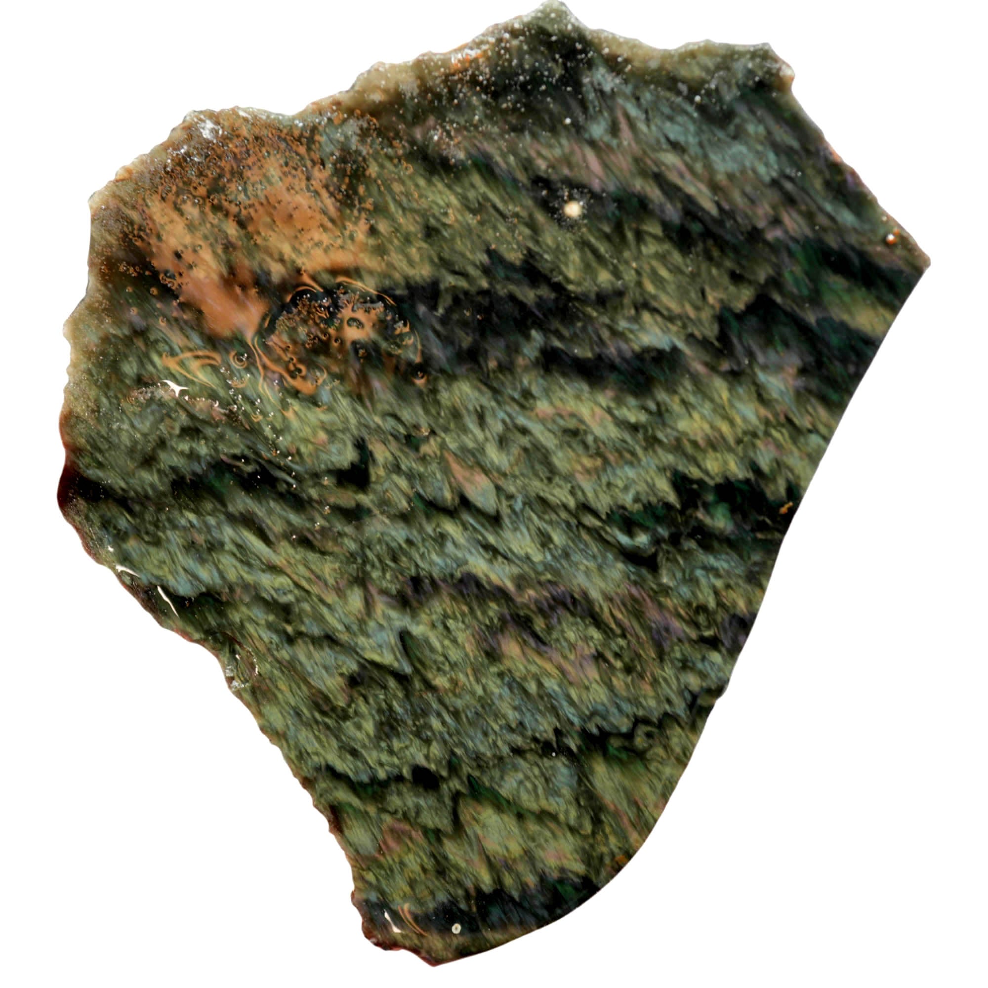 Velvet Obsidian Slab - Bright Magnetite with Wavy Flows