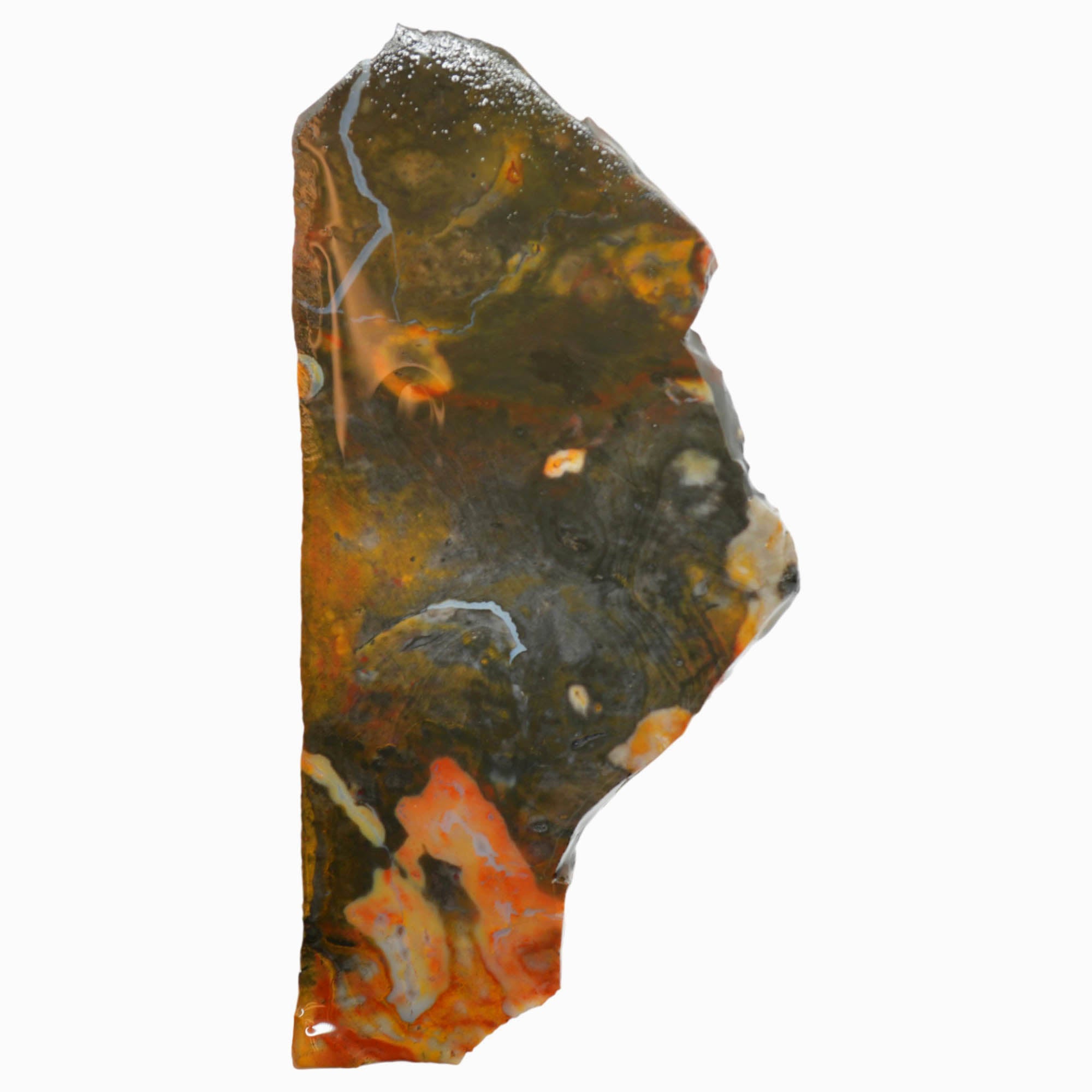 Ohio Flint Slab - Red Base with Wavy Dark Lines Solid Cabber