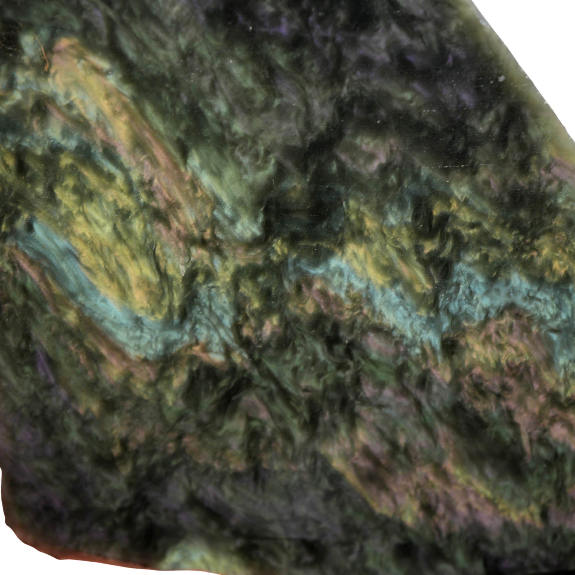 Mexican Velvet Obsidian Slab - Royal Peacock Pattern Old Stock