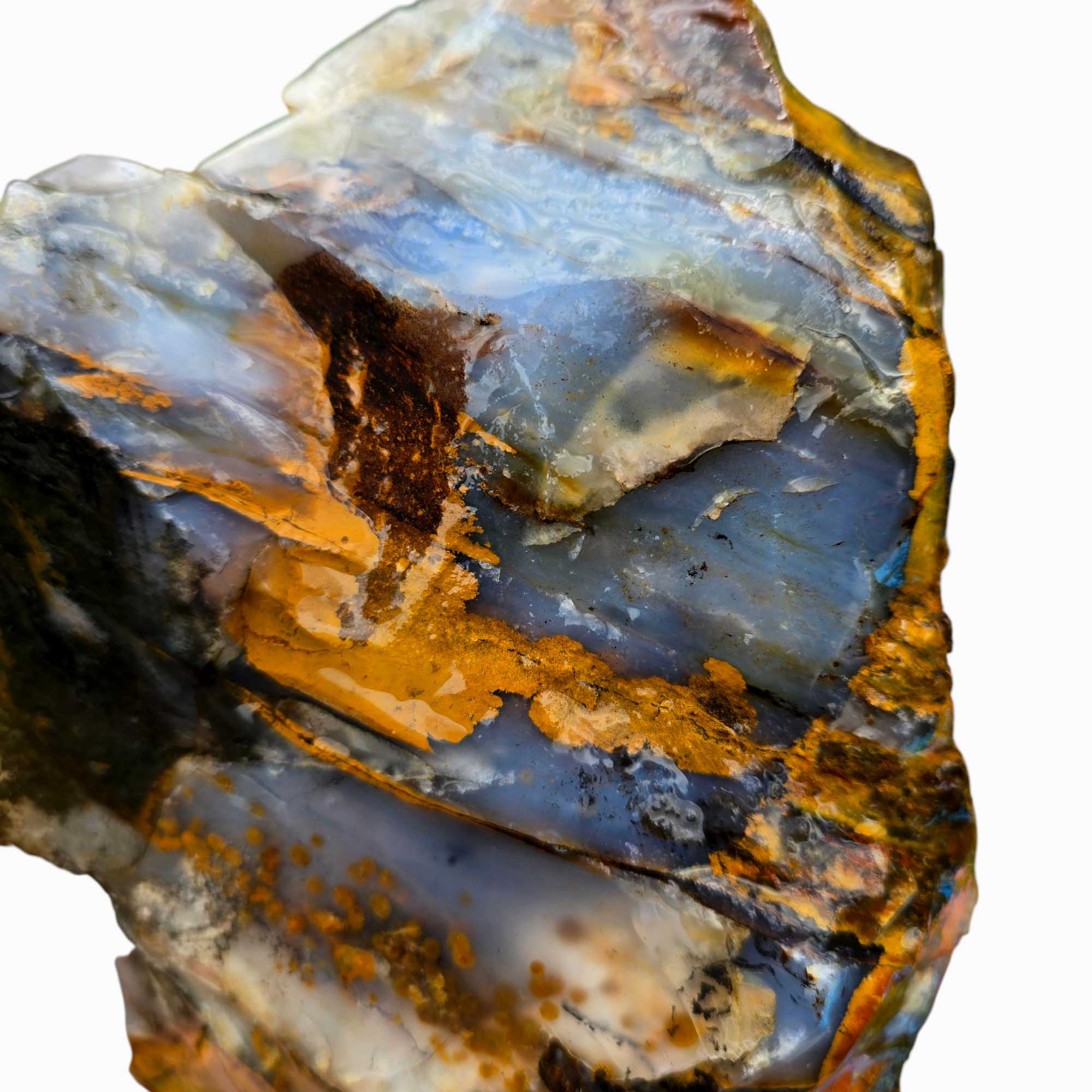 Old Stock Polka Dot Agate Blue Ice Lapidary Cutting Rough Chunk