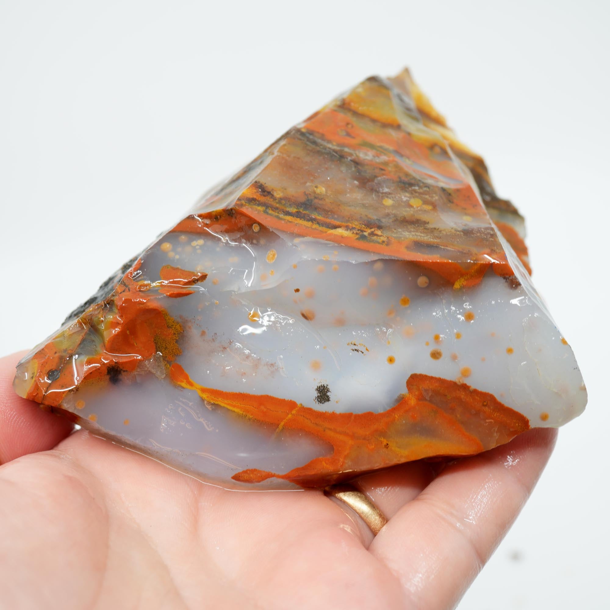 Blue Ice Polka Dot Agate Rough - Old Stock Display Specimen