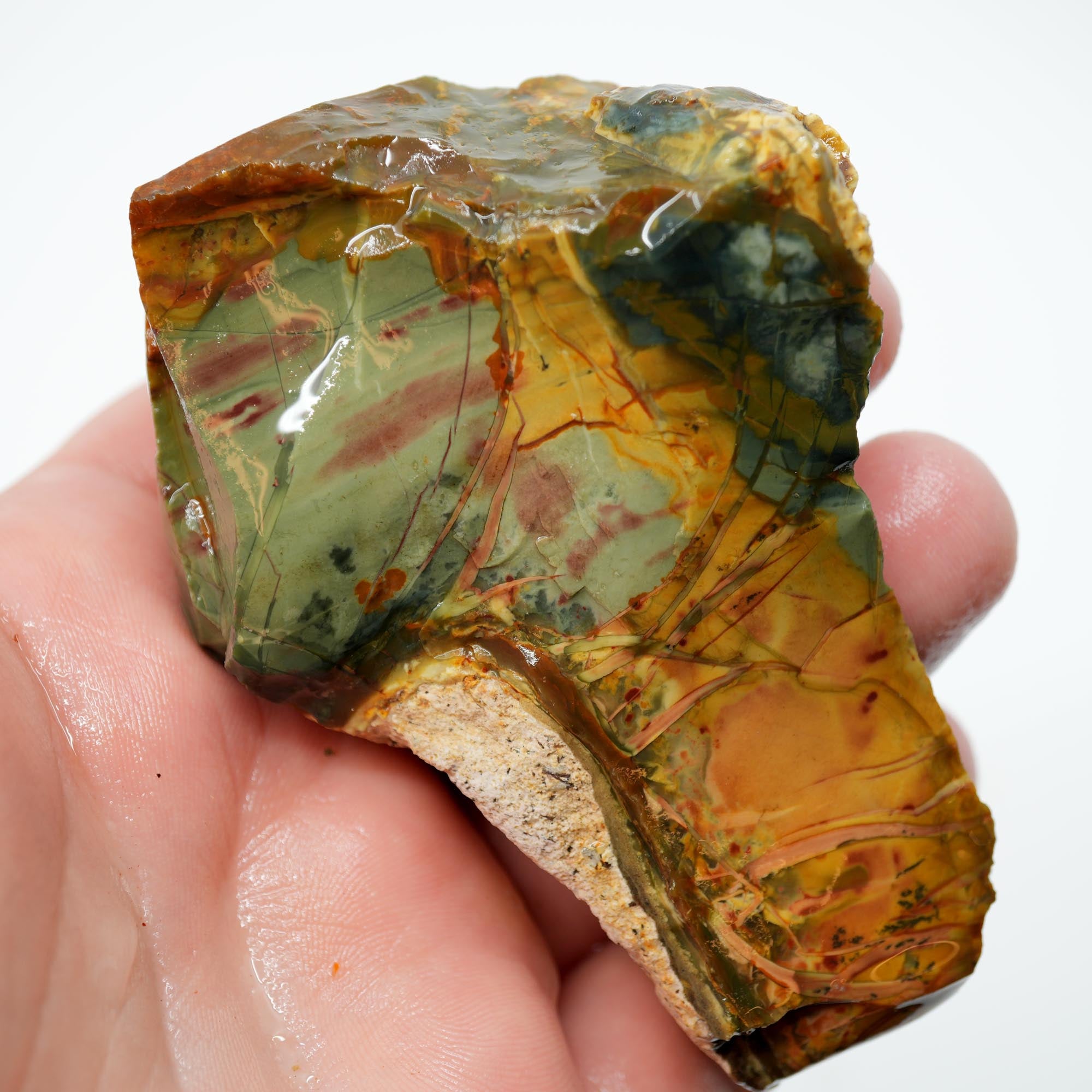 Morrisonite Jasper Rough - Cool Blue Pink with Orbicular Structures Display Trimmer