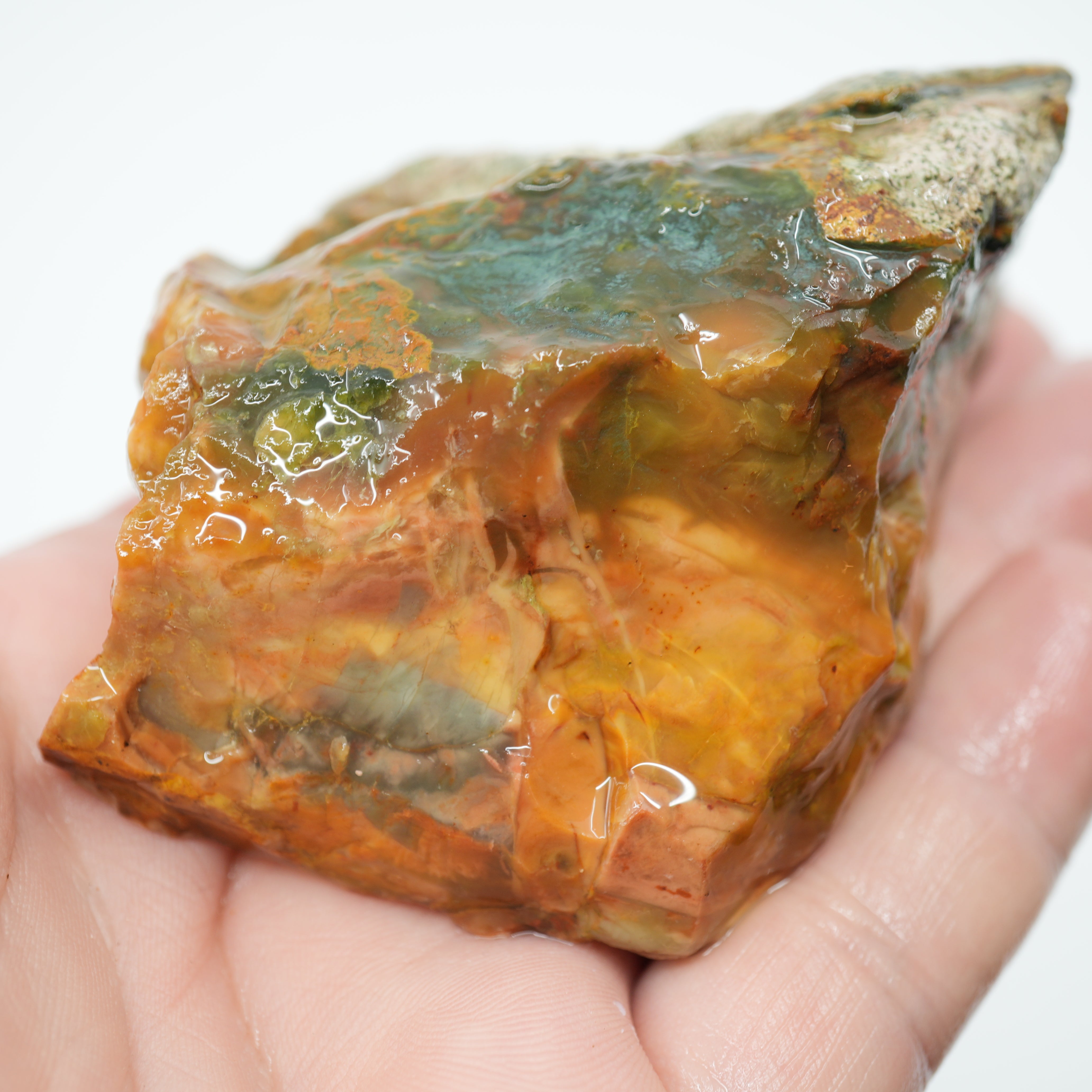 Morrisonite Jasper Rough - Blue Green Pink and Buckskin Coloration