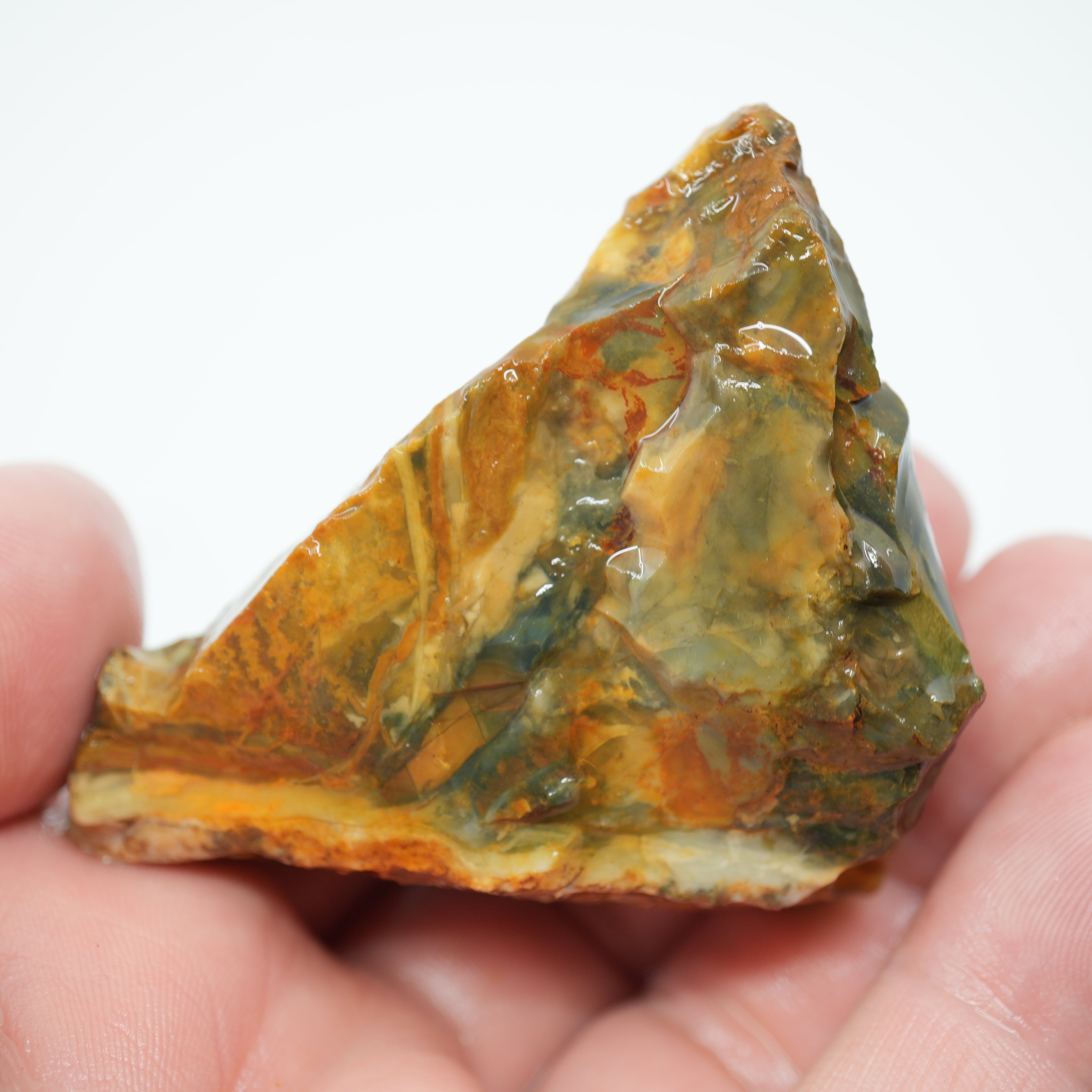 Morrisonite Jasper Rough - Unique Streamer Pattern Under Skin