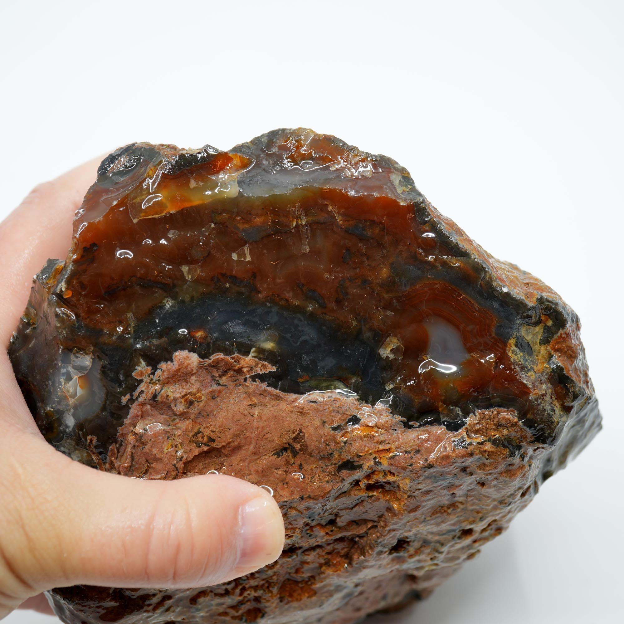 Brazilian Agate Rough - Deep Blue Carnelian Meaty Old Stock