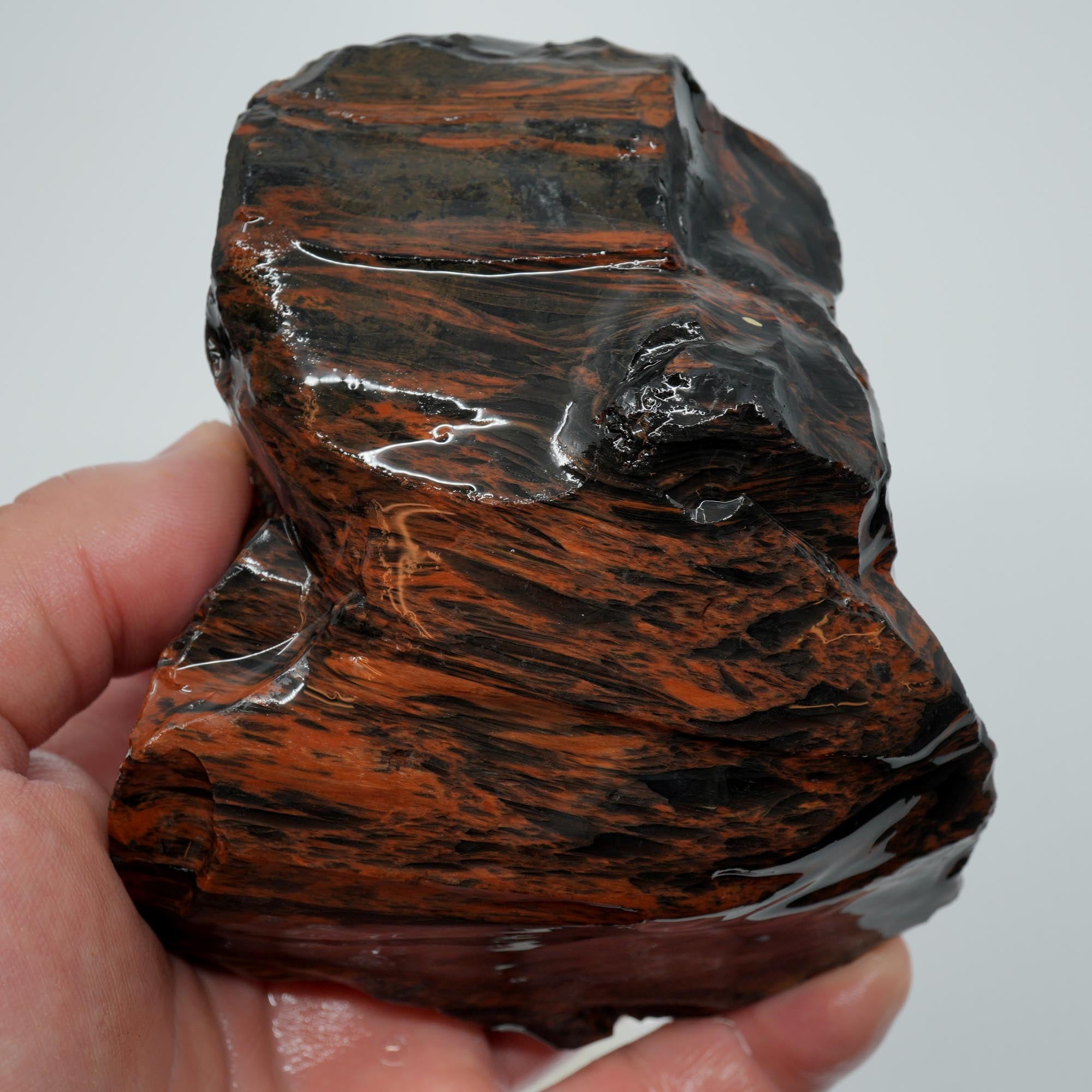 Tri-Flow Obsidian Rough - Old Stock Mahogany Flow with Magnetite