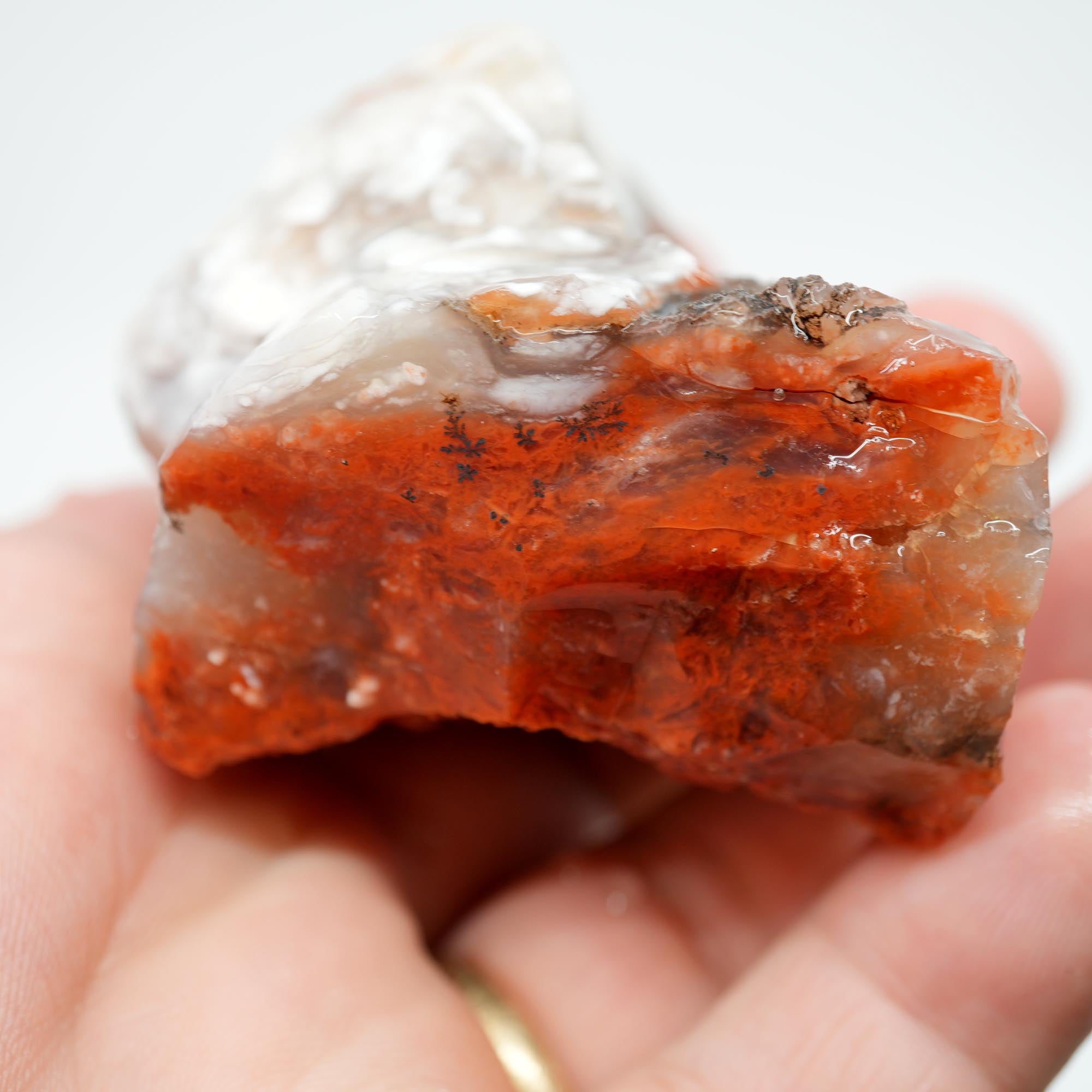 Red Velvet Agate Rough - Wispy Cloudy Skies Trimmer
