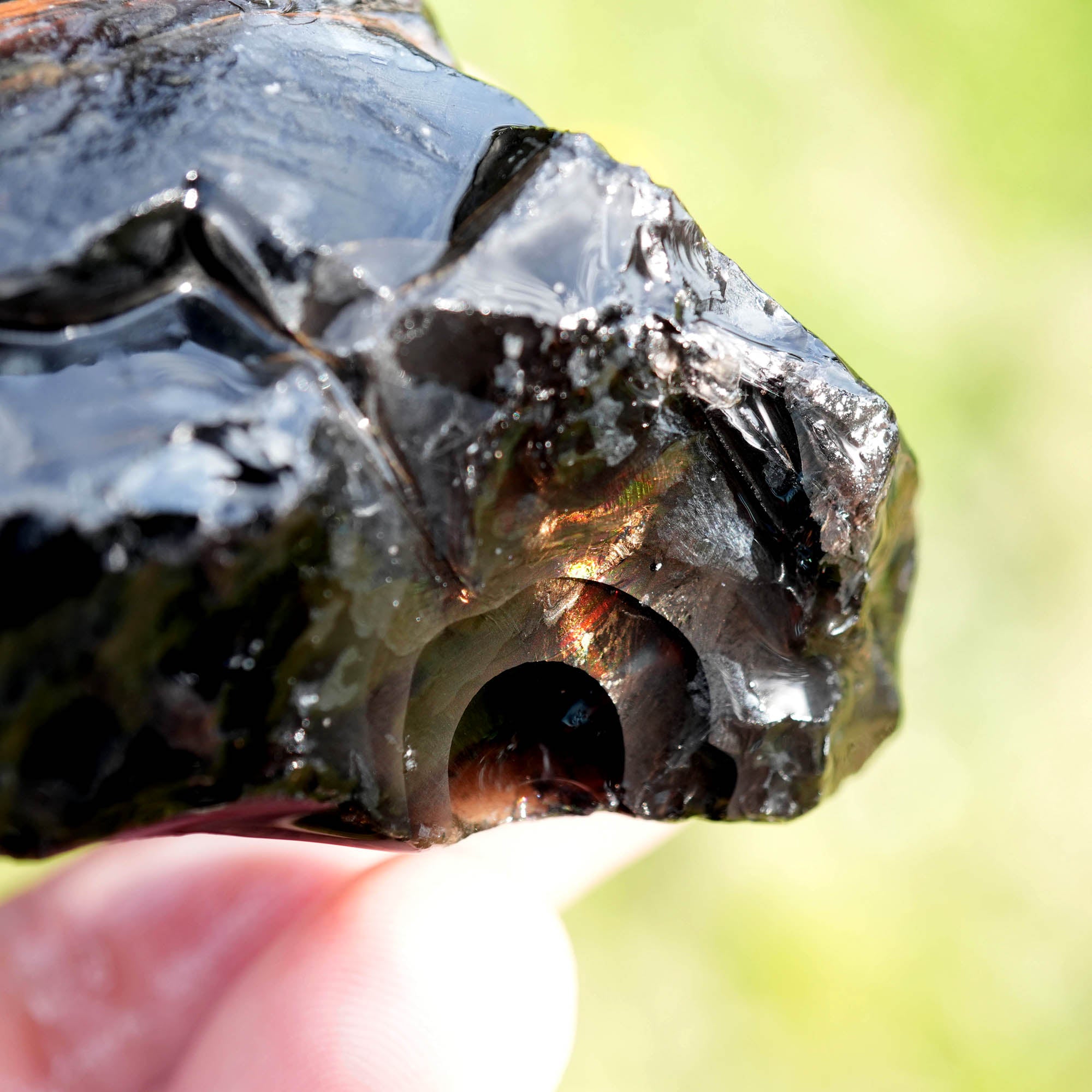 Fire Obsidian Rough - Perfect Window with Two Layers of High-Grade Fire