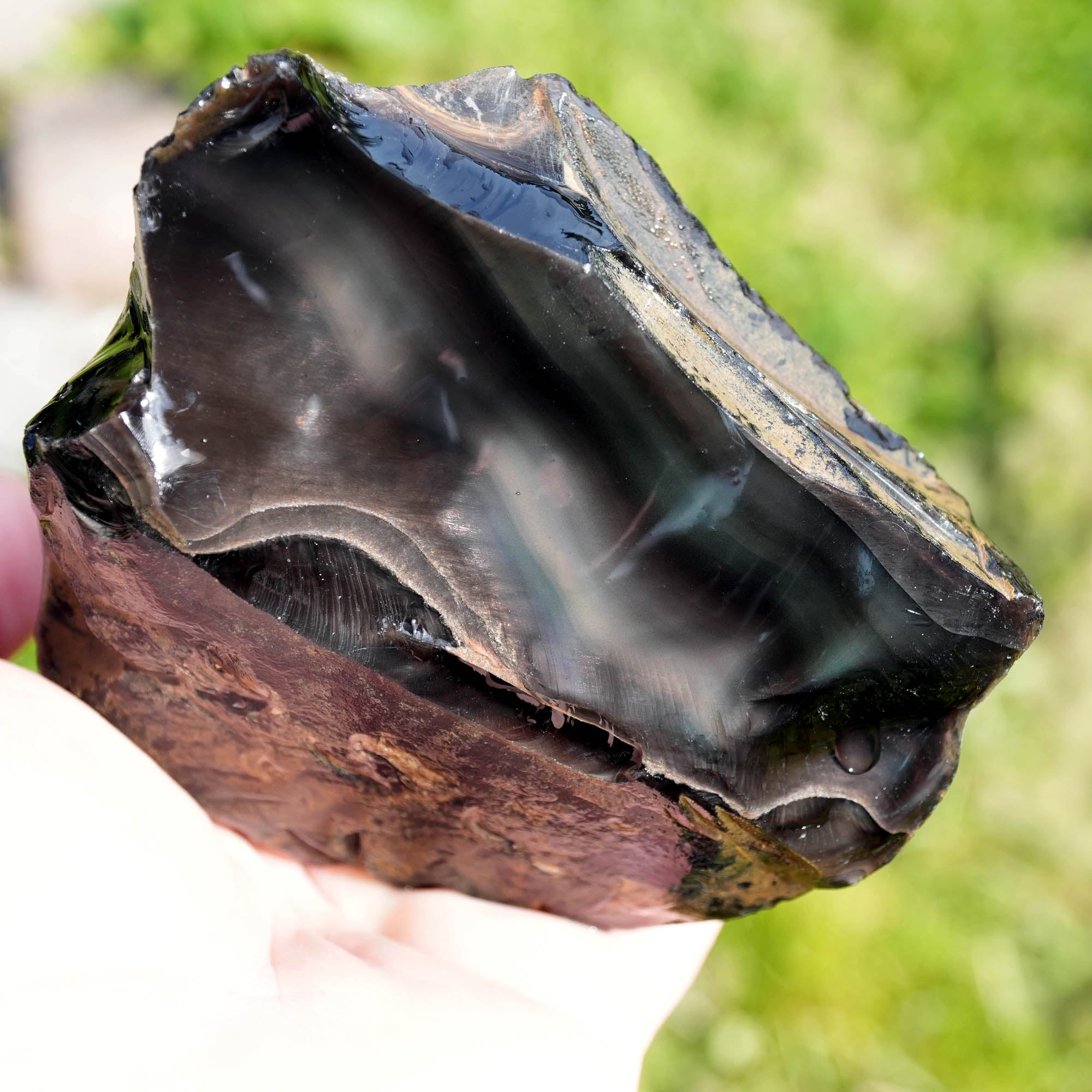 Aurora Borealis Obsidian Rough - Old Stock with Fantastic Aurora Window