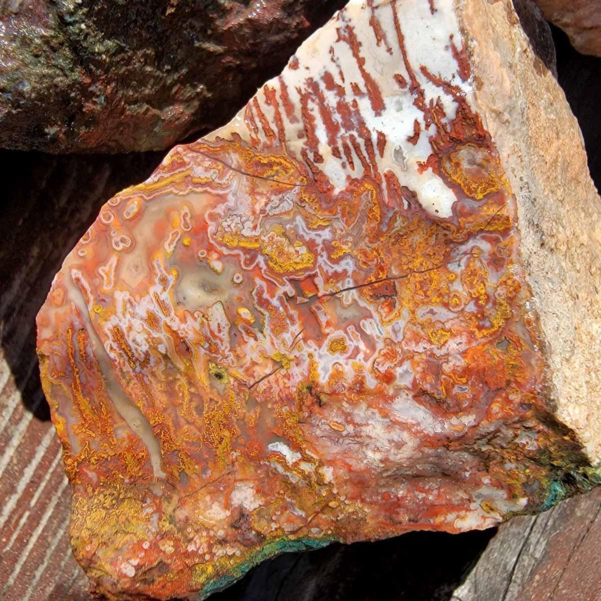 One Lbs Random Pull Apple Valley Agate Rough Stunning Chunks! - LapidaryCentral