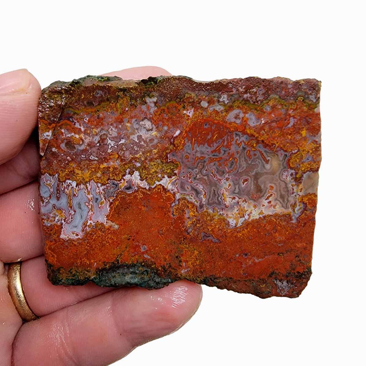 Apple Valley Moss Agate Slab! Lapidary Stone Slab! - Lapidary Central