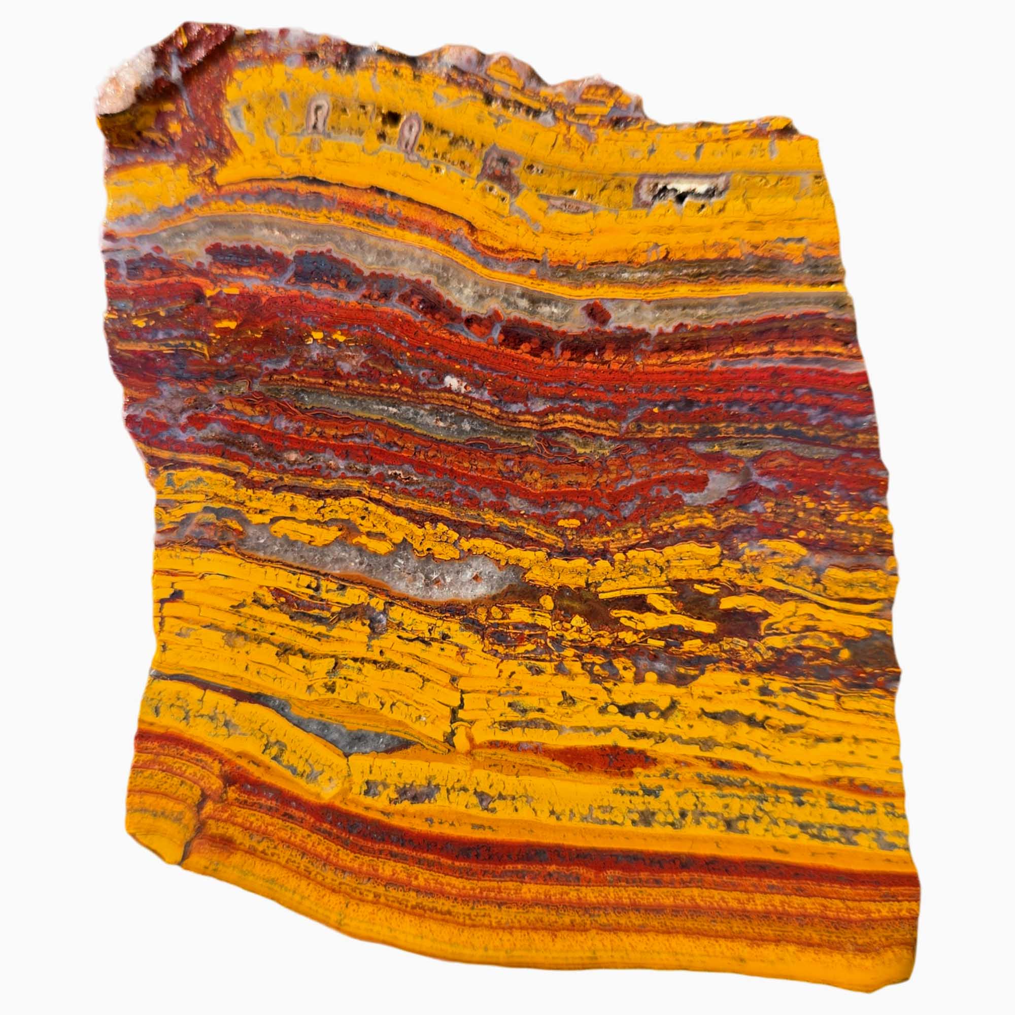 Apple Valley Jasper Slab – Bright Red Gold Paint Stroke – Sahara 92mm