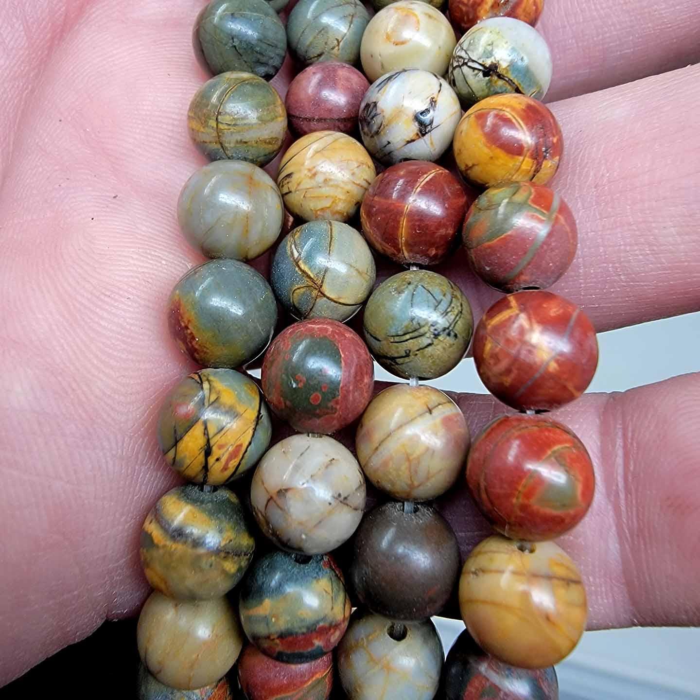 Cherry Creek Jasper 8mm Lapidary Bead 15 Inch Strand! - LapidaryCentral