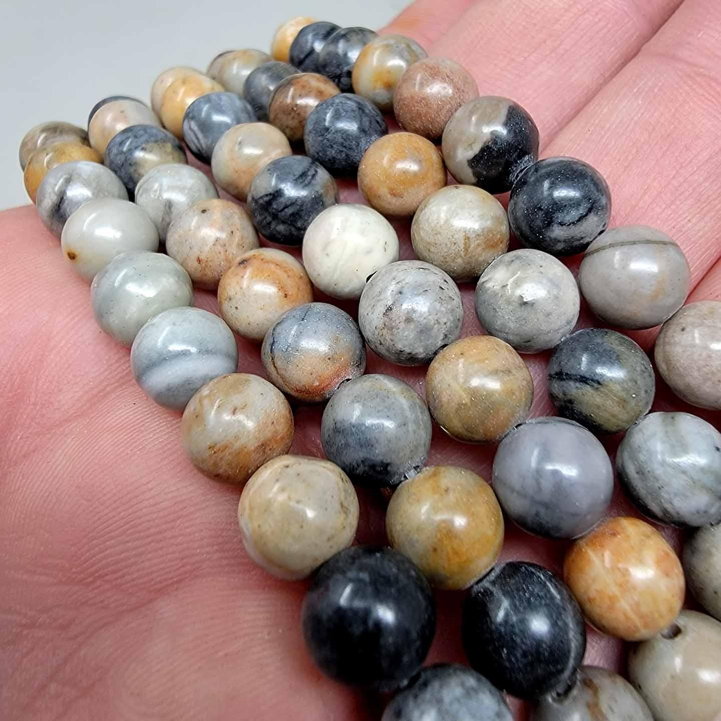 Picasso Jasper Marble 8mm Lapidary Bead 15 Inch Strand! - LapidaryCentral