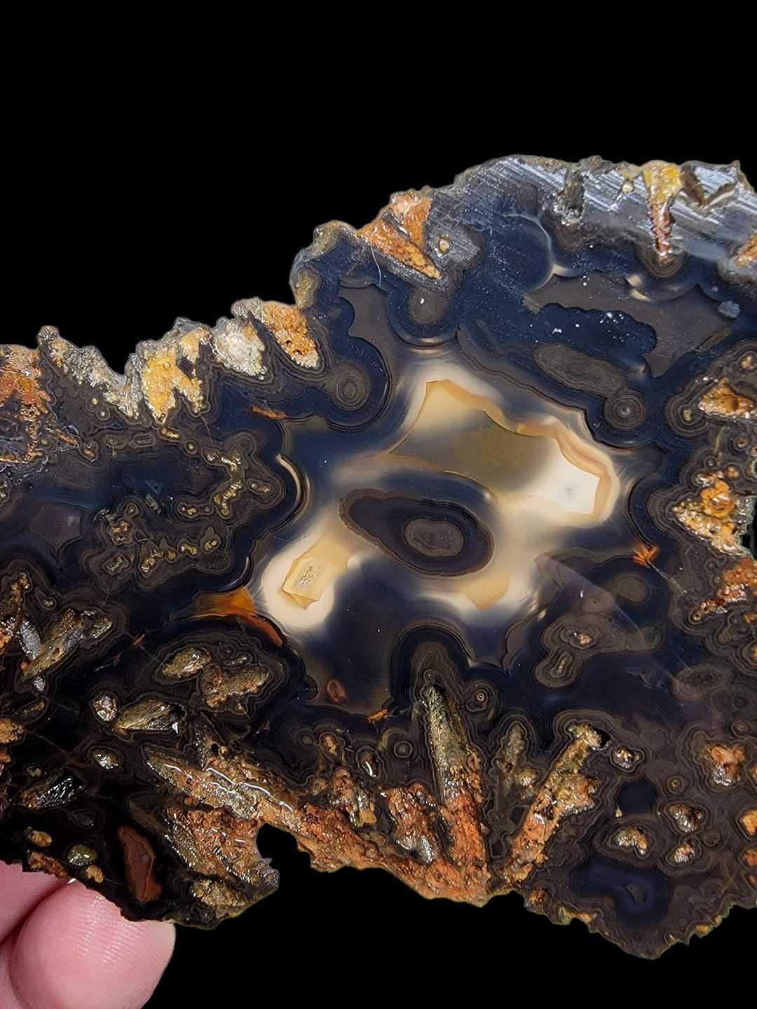 Black Brazilian Agate Slab! Lapidary Stone Slab! - LapidaryCentral