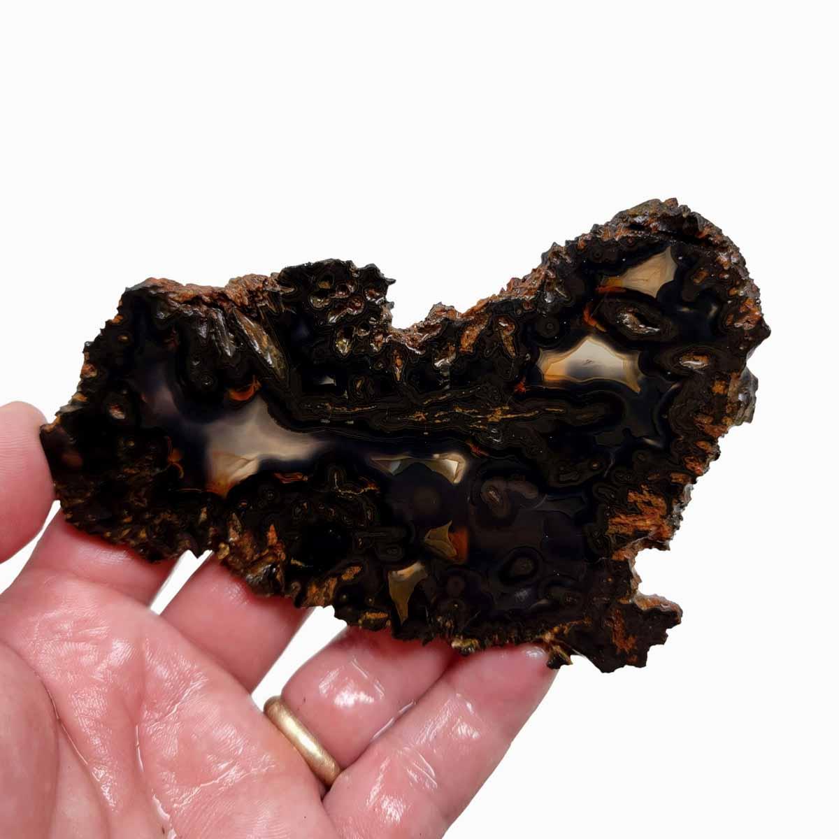 Black Brazilian Agate Slab! Lapidary Stone Slab! - LapidaryCentral