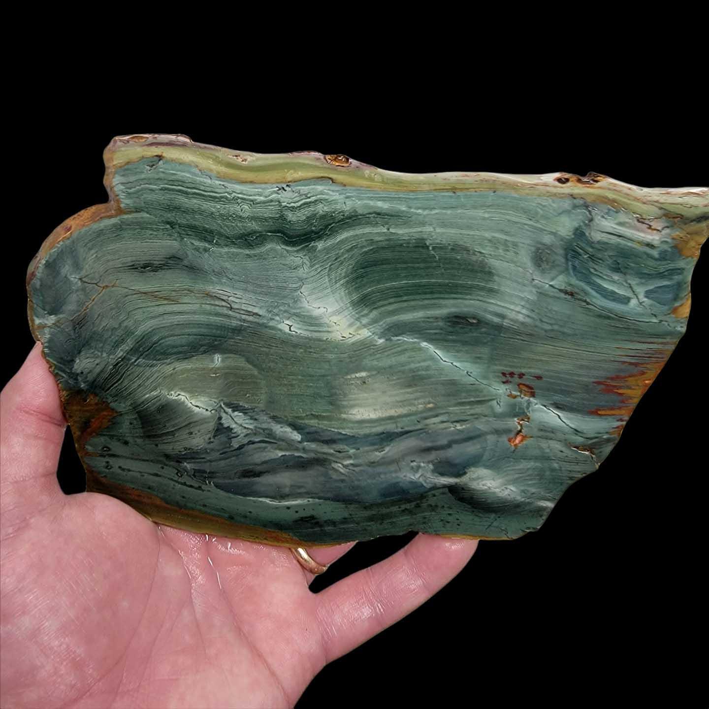 Gary Green Larsonite Freedom Jasper Slab! Lapidary Stone Slab! - LapidaryCentral