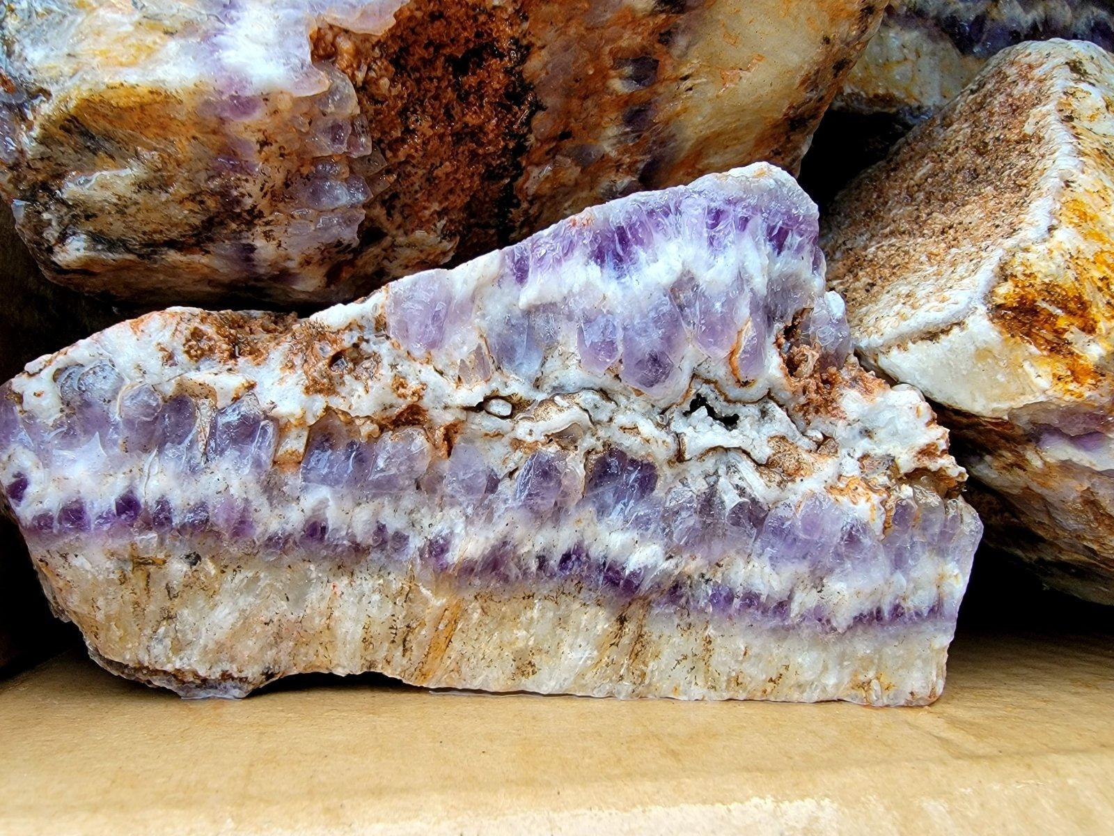 Mexican Chevron Amethyst Cutter Rough Flatrate! - LapidaryCentral