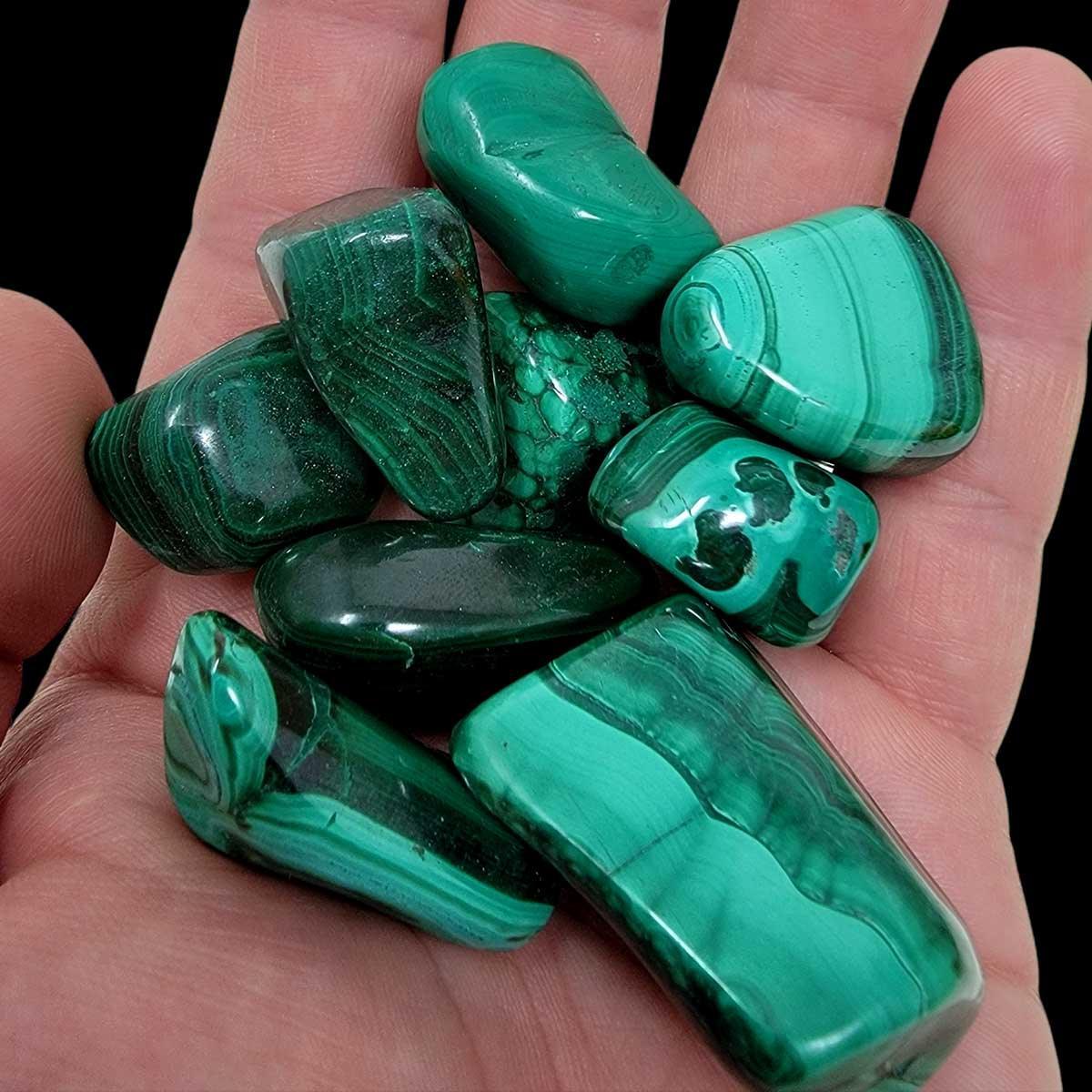 Highgrade Malachite Tumbled Polished Pocket Stone!