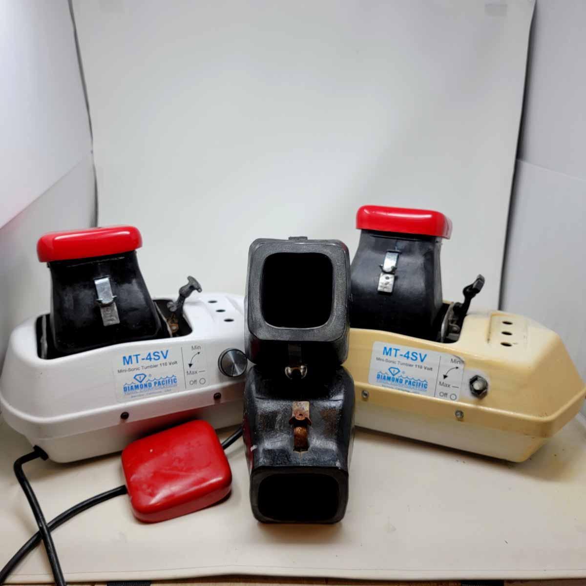 Two Used Diamond Pacific MT-4SV Vibratory Rock Tumblers Package - LapidaryCentral