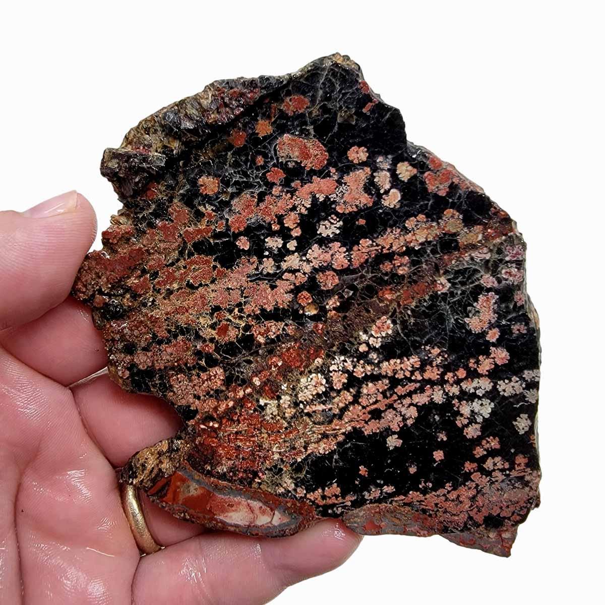 Flower Obsidian Slab! Lapidary Stone Slab! Fireworks Obsidian - Lapidary Central